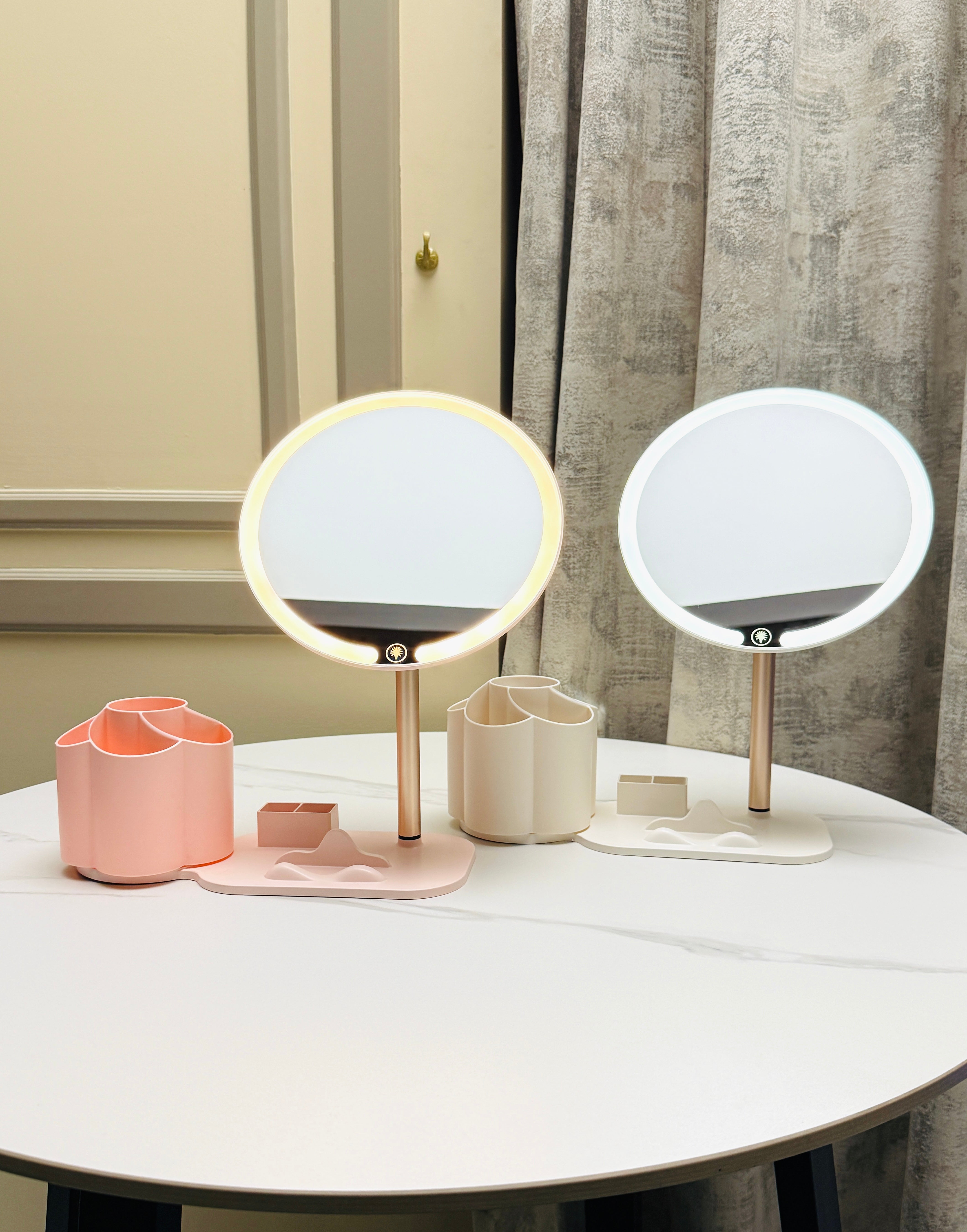 LED Touch Makeup Mirror with Organizer Stand