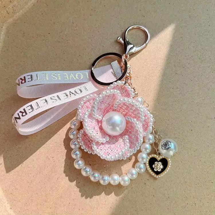 Elegant Pearl Flower Keychain Luxury Bag Charm