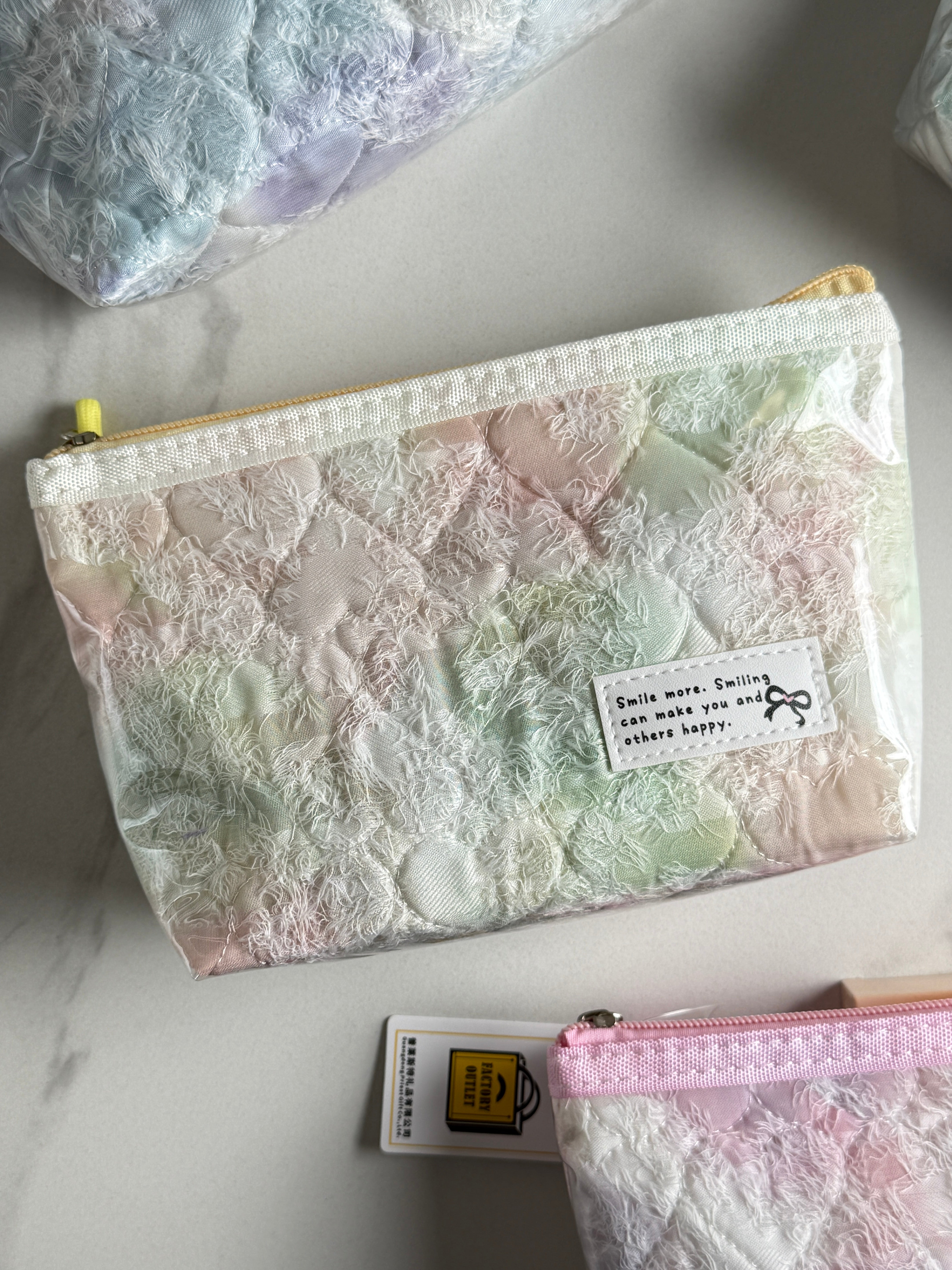 Pastel Cloud Quilted Pouch Waterproof Makeup & Travel Bag
