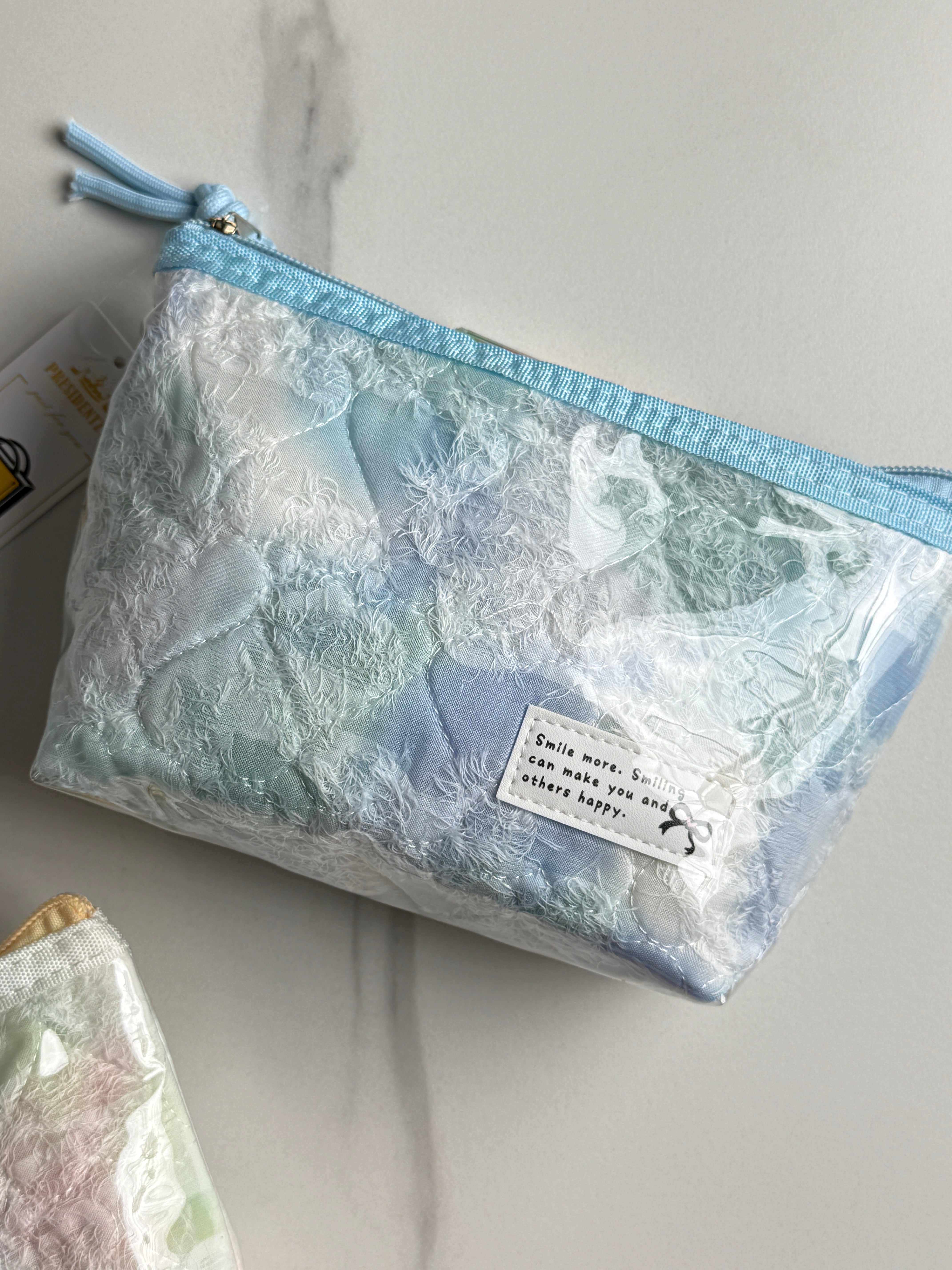 Pastel Cloud Quilted Pouch Waterproof Makeup & Travel Bag