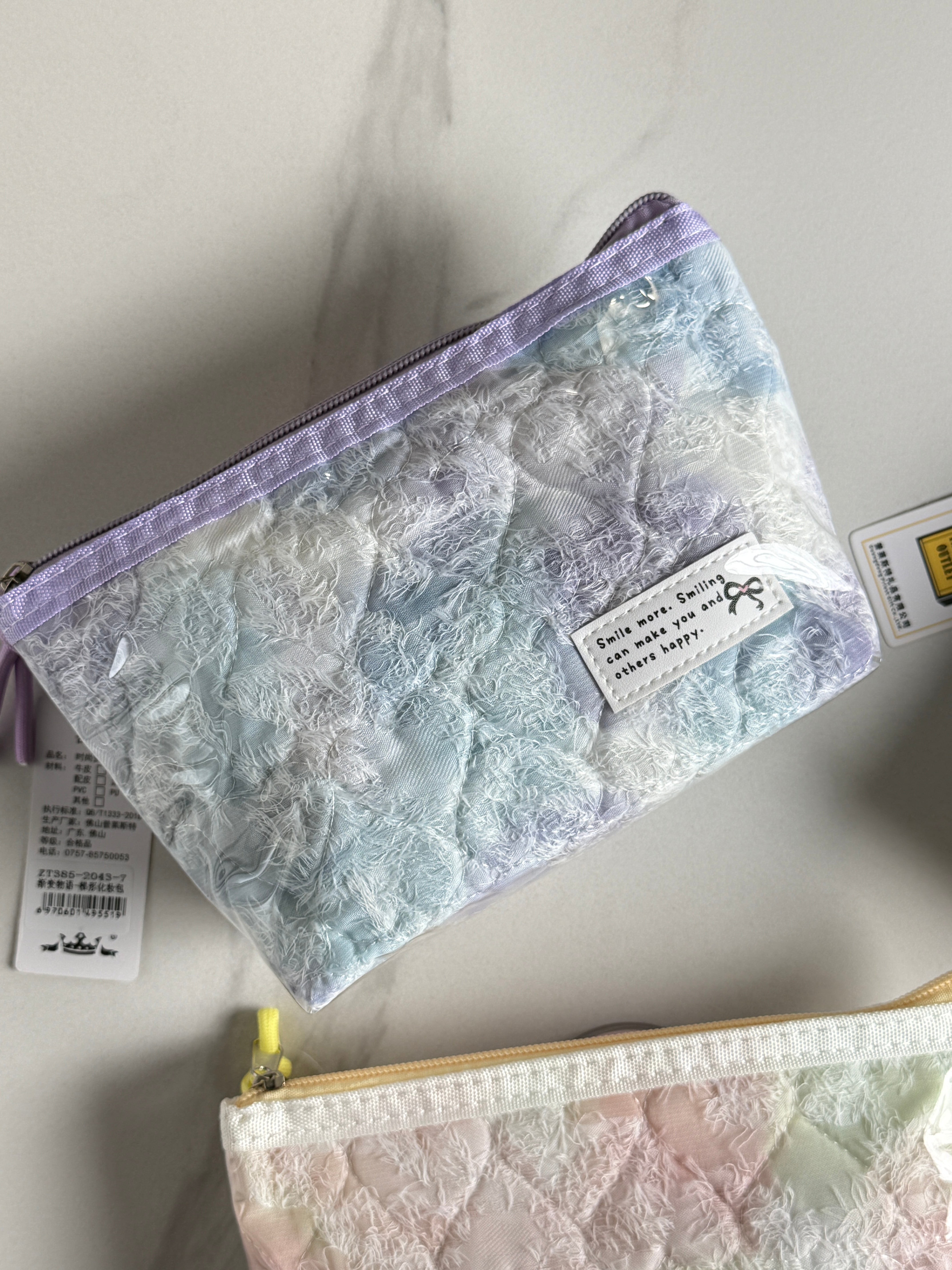 Pastel Cloud Quilted Pouch Waterproof Makeup & Travel Bag
