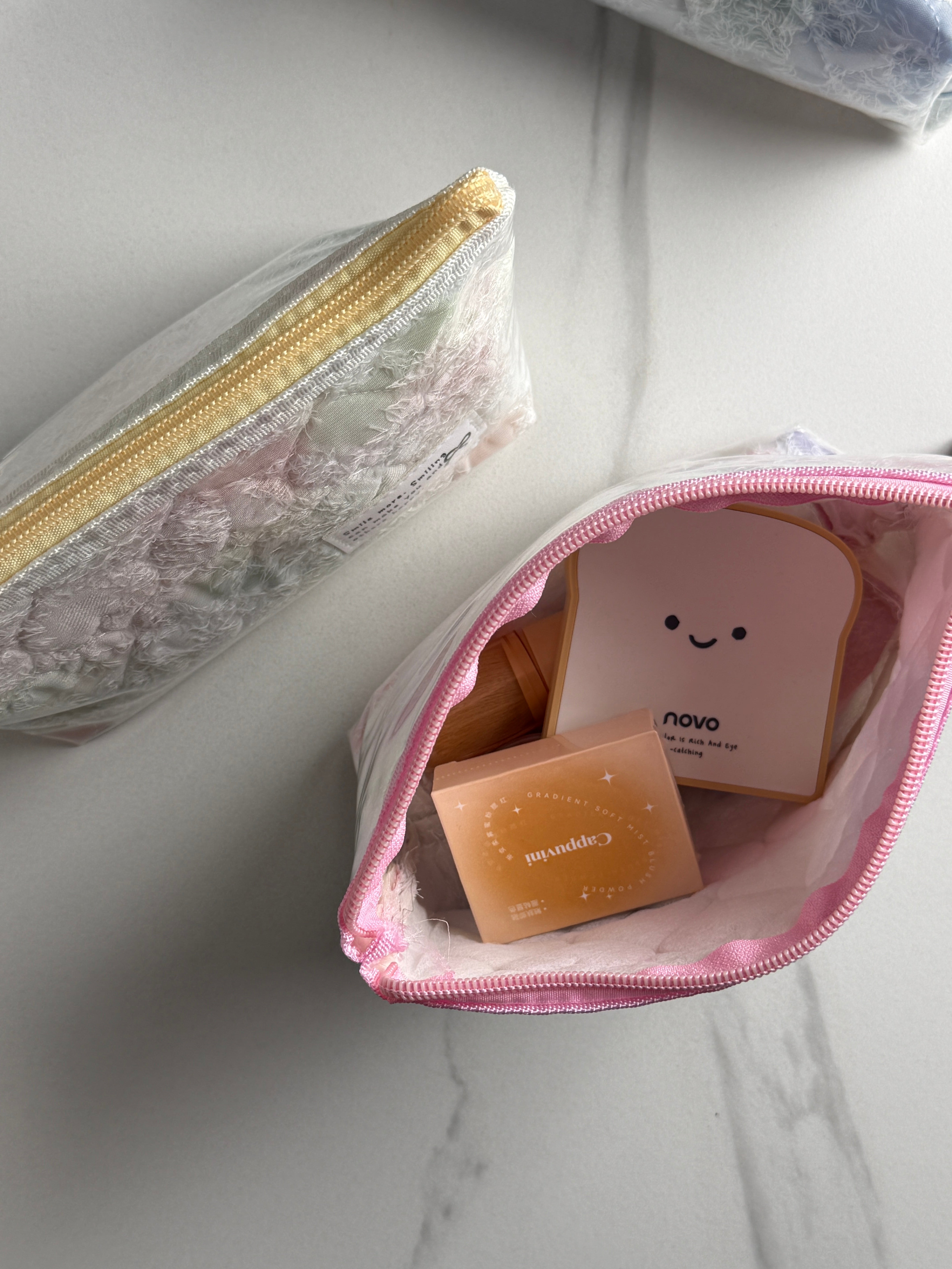 Pastel Cloud Quilted Pouch Waterproof Makeup & Travel Bag