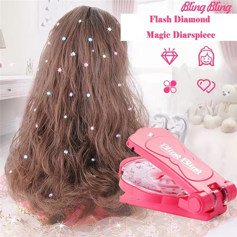 DIY Gems Set Flashing Girl Hair Tool Beauty Fashion