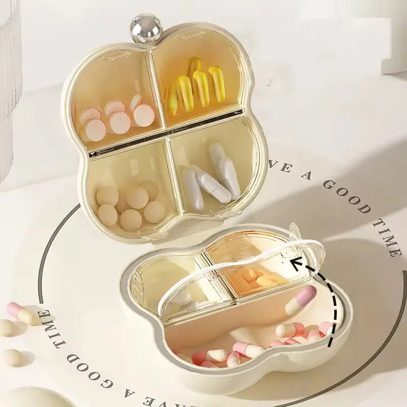 Portable Pill Organizer Case Cute Travel Medicine Storage Box