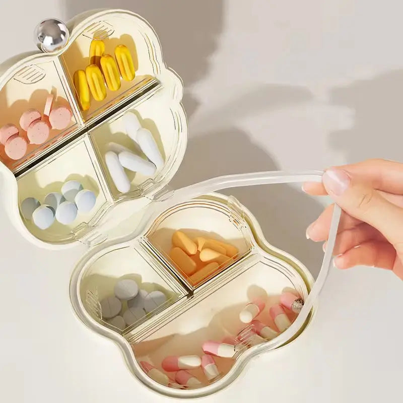 Portable Pill Organizer Case Cute Travel Medicine Storage Box
