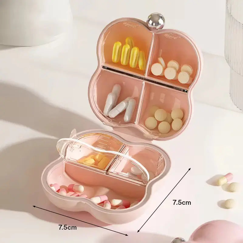 Portable Pill Organizer Case Cute Travel Medicine Storage Box