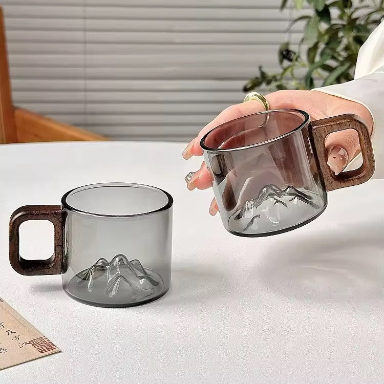 Mountain Glass Mug Creative Landscape Coffee Cup