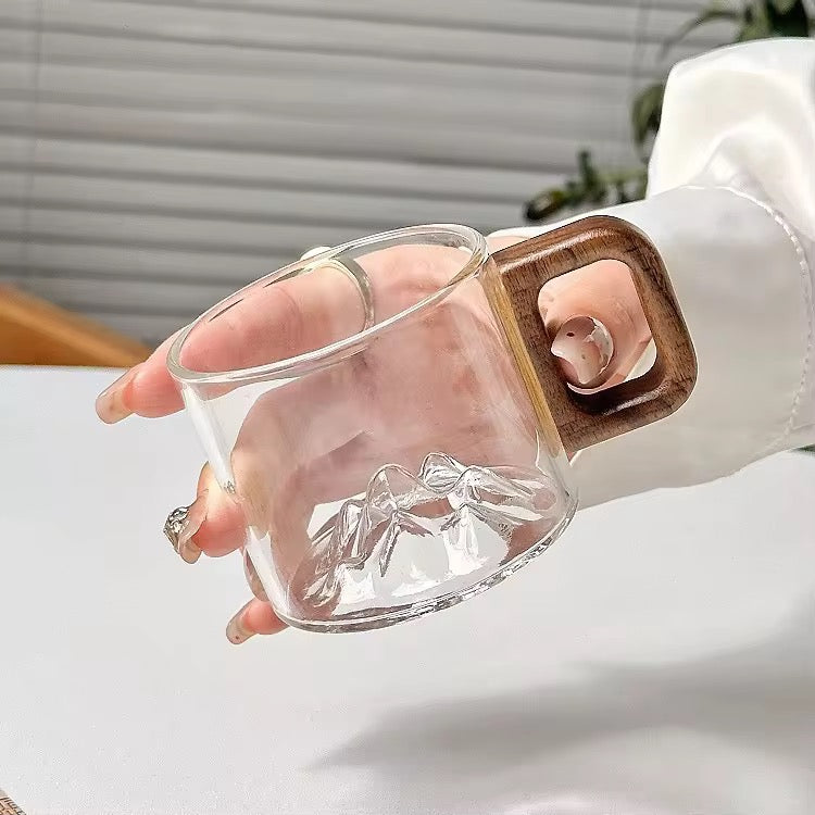 Mountain Glass Mug Creative Landscape Coffee Cup