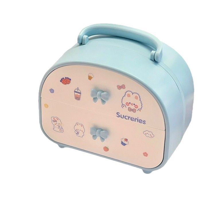 Cute Desktop Storage Box Portable Makeup & Jewelry Organizer