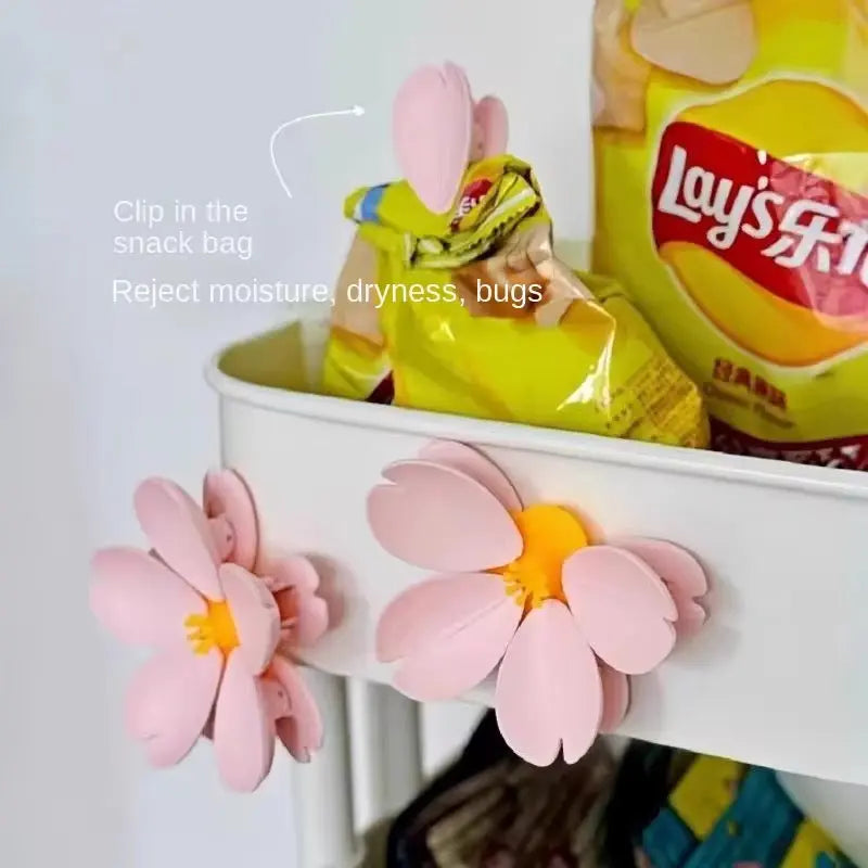 Cute Flower Snack Bag Clip Airtight Sealing Clamp for Chips & Food Storage Sparkels  Sparkels