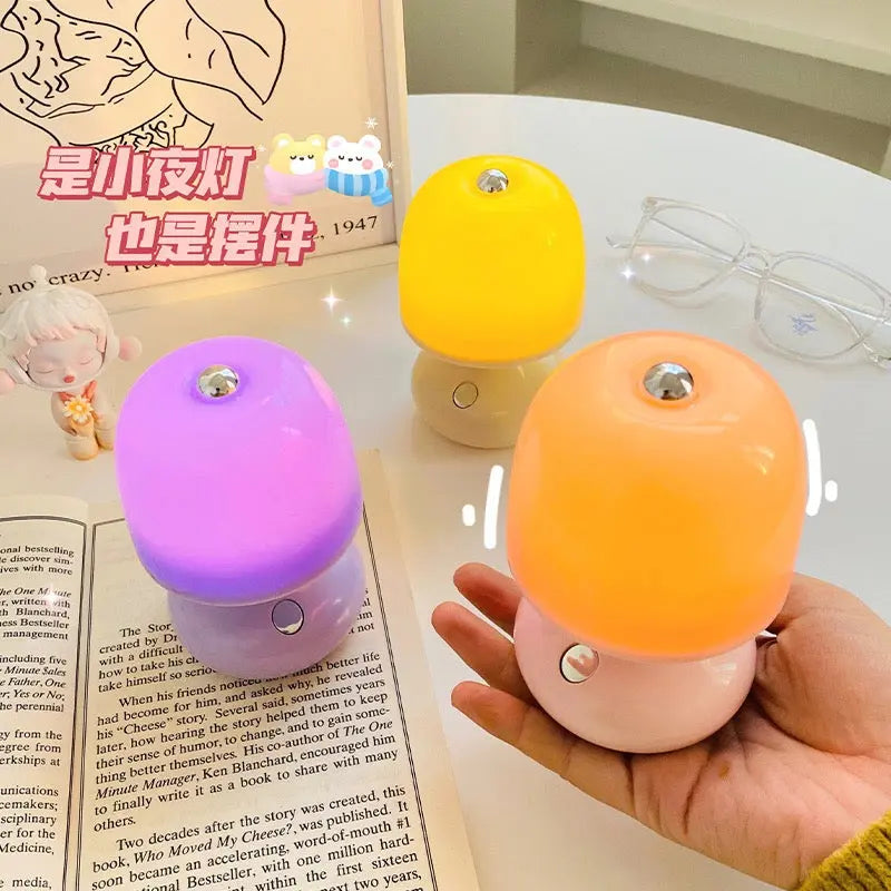 Mini Mushroom Night Lamp Cute LED Bedside Light with Soft Glow