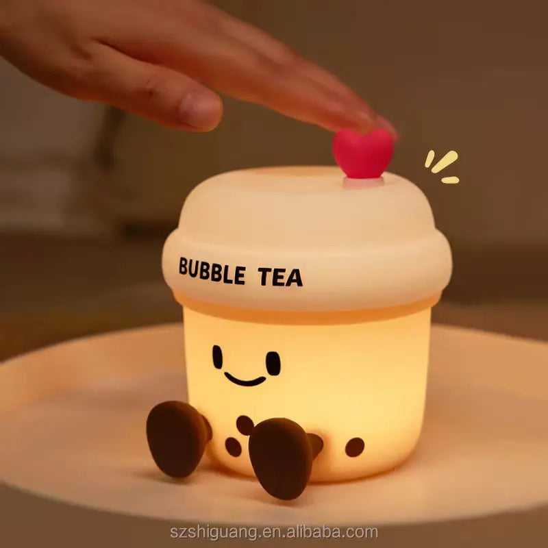 Cute Bubble Tea Night Lamp Kawaii LED Bedside Light with Soft Glow Sparkels  Sparkels