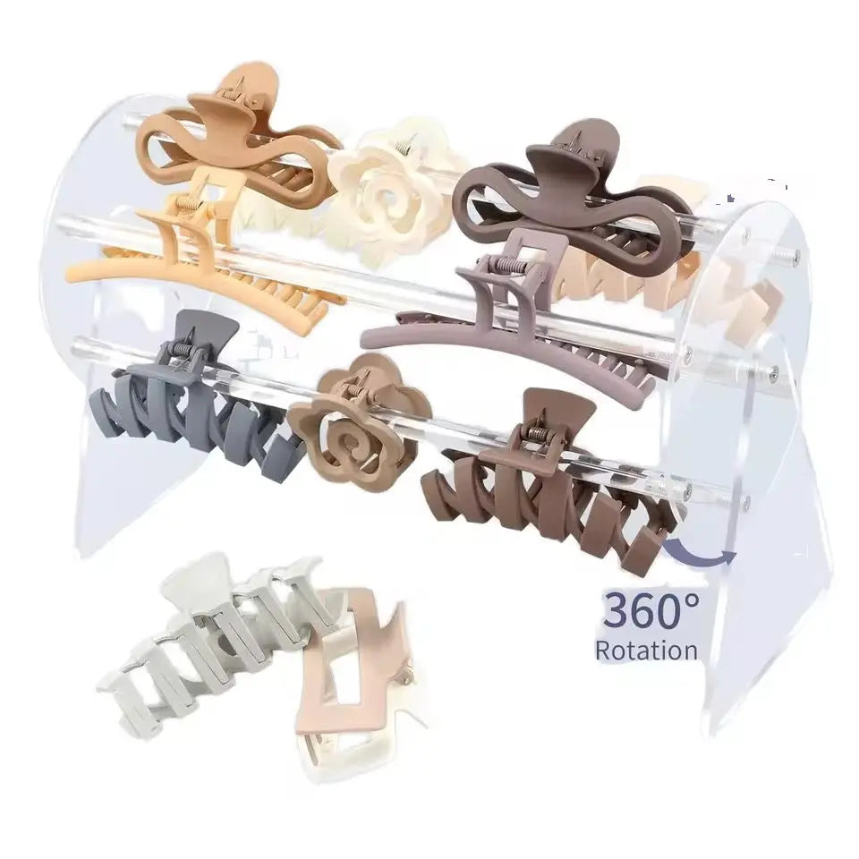 360° Rotating Hair Clip Organizer Multi-Layer Claw Clip Storage Stand Sparkels  Sparkels