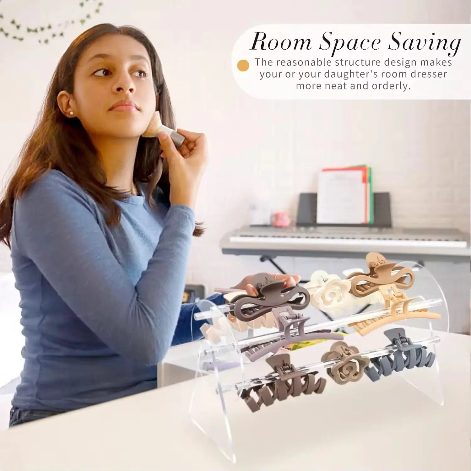 360° Rotating Hair Clip Organizer Multi-Layer Claw Clip Storage Stand Sparkels  Sparkels