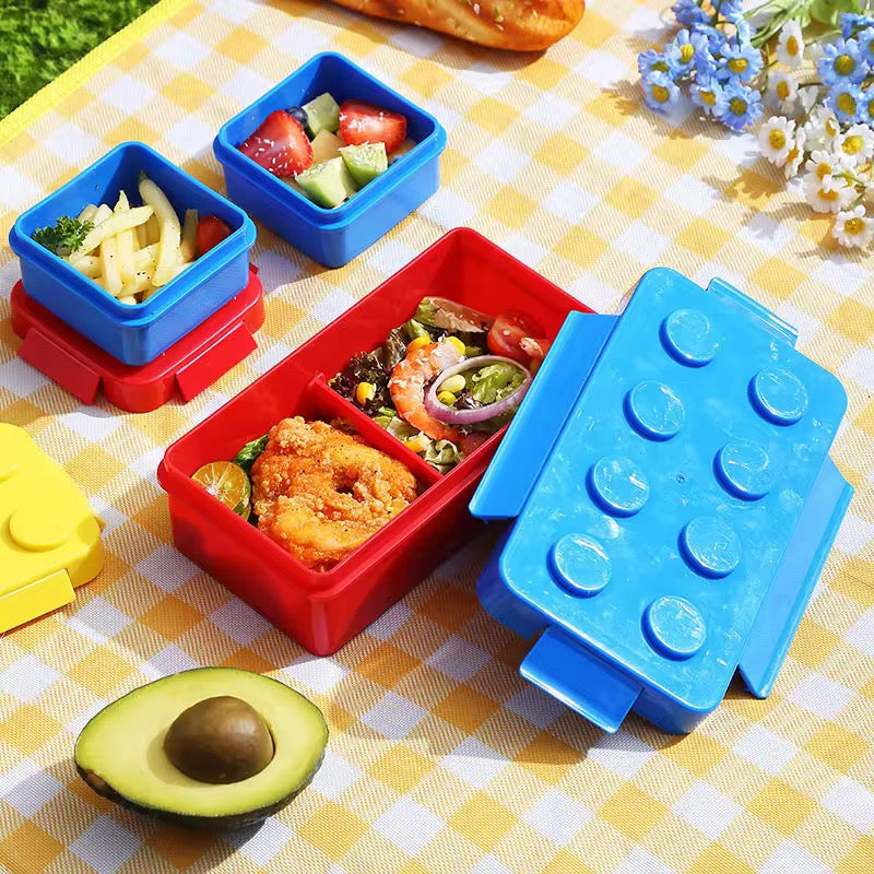DIY Building Block Lunch Box Modular Bento Food Container for Kids & Students
