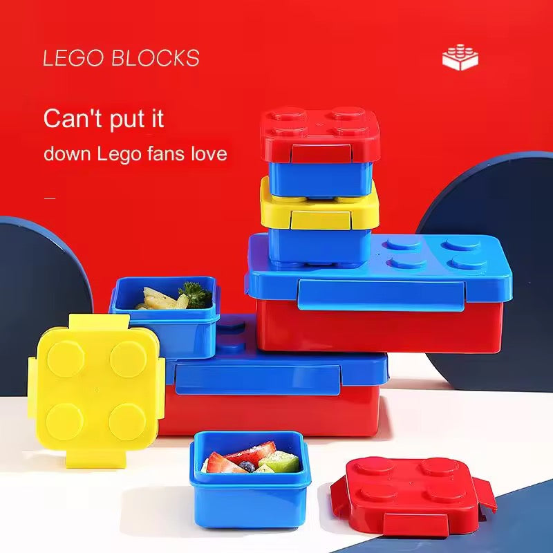 DIY Building Block Lunch Box Modular Bento Food Container for Kids & Students