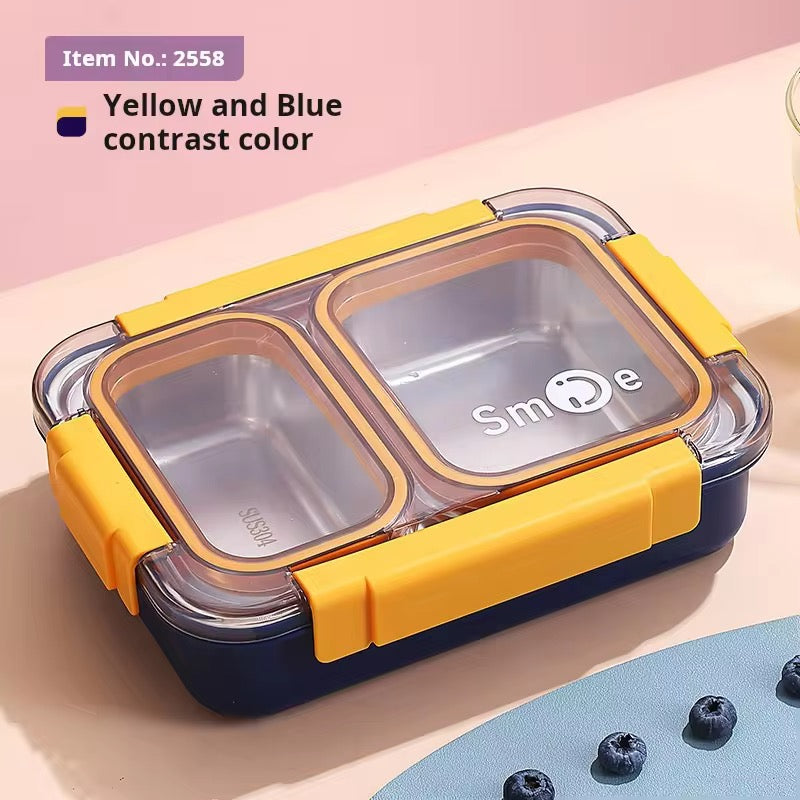 Stainless Steel 4 Compartment Bento Lunch Box Insulated Food Container for Kids & Office