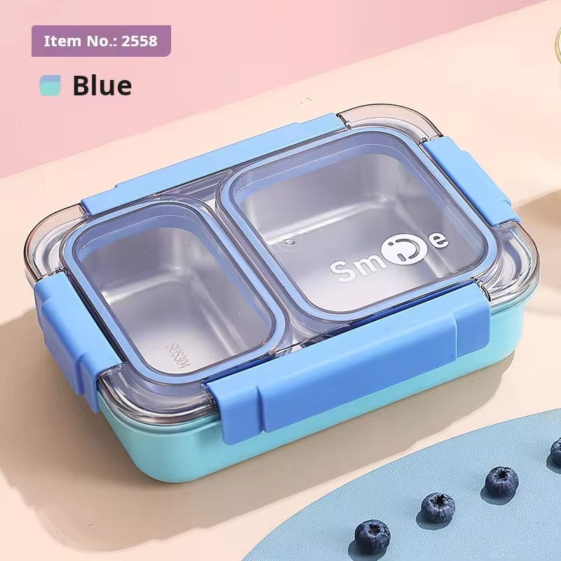 Stainless Steel 4 Compartment Bento Lunch Box Insulated Food Container for Kids & Office