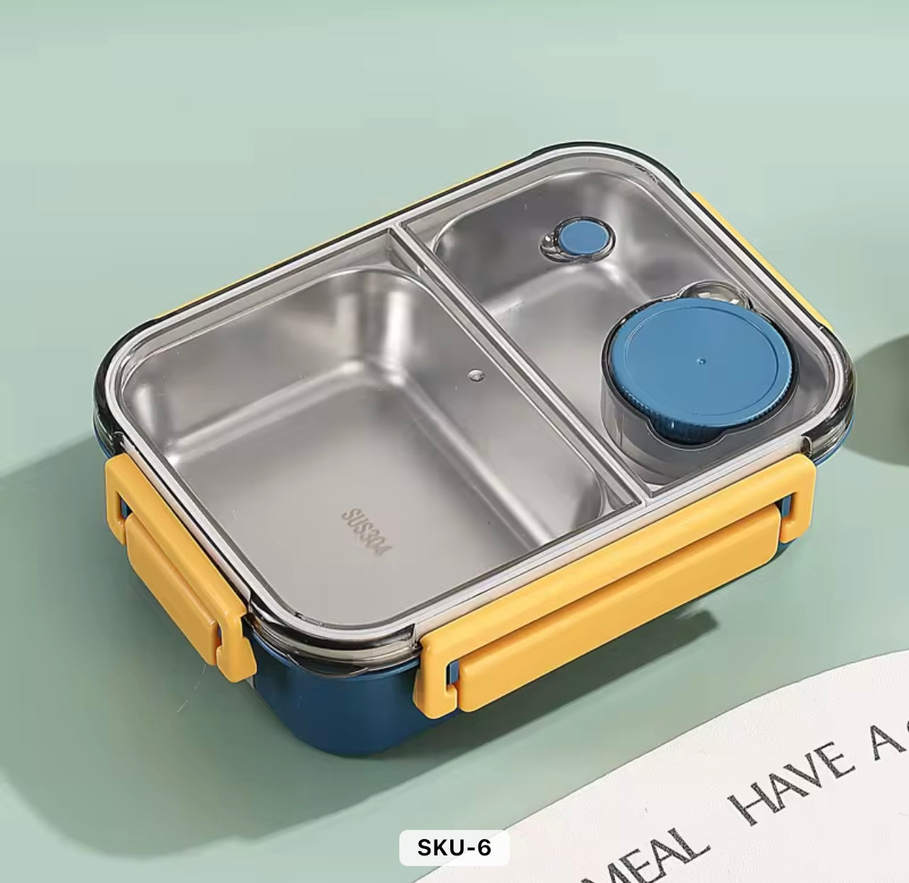Stainless Steel Divided Bento Box with Tableware Leakproof Portable Lunch Box for Kids & Adults