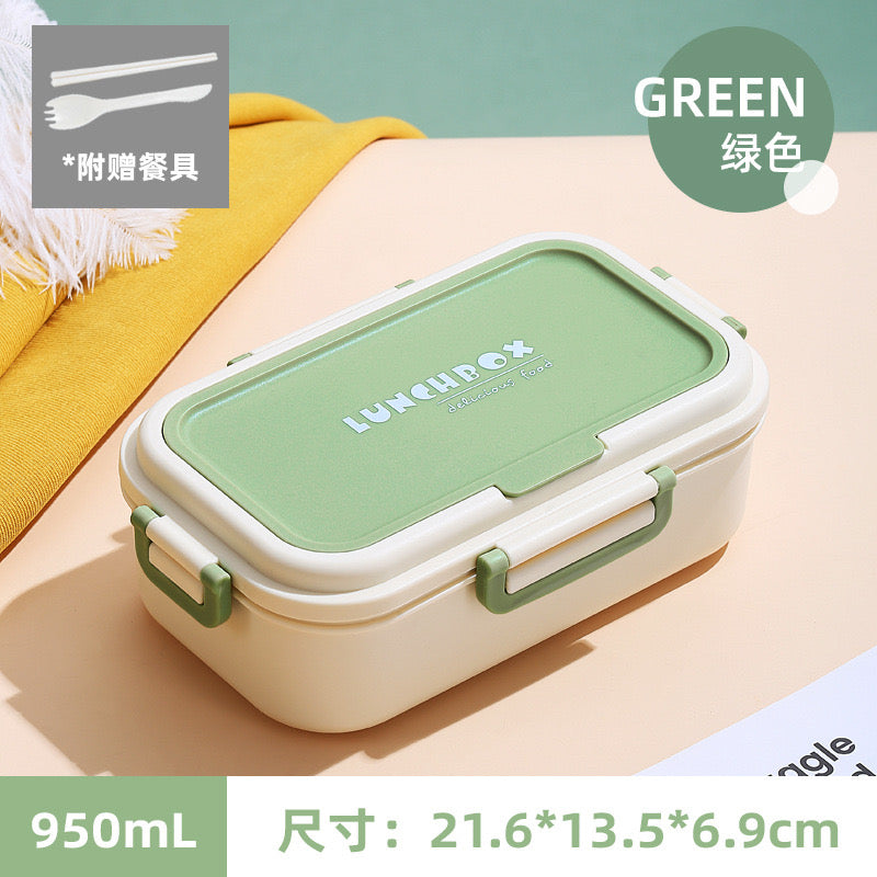 Portable Double Layer Insulated Stainless Steel Lunch Box Thermal Food Container for Students & Office
