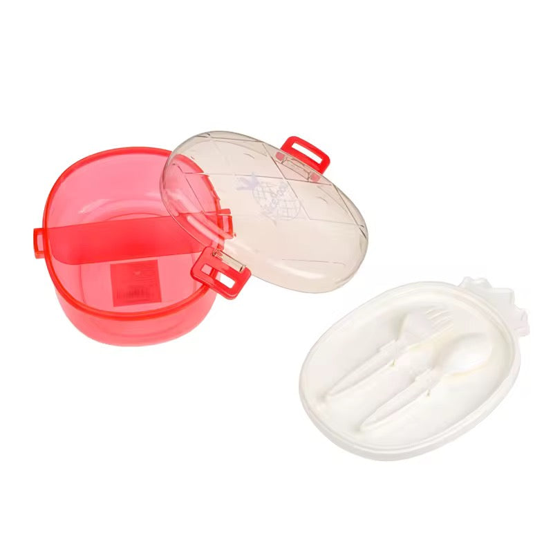 Pineapple Shaped 2 Compartment 650ml Lunch Box Microwavable BPA Free Food Container with Cutlery
