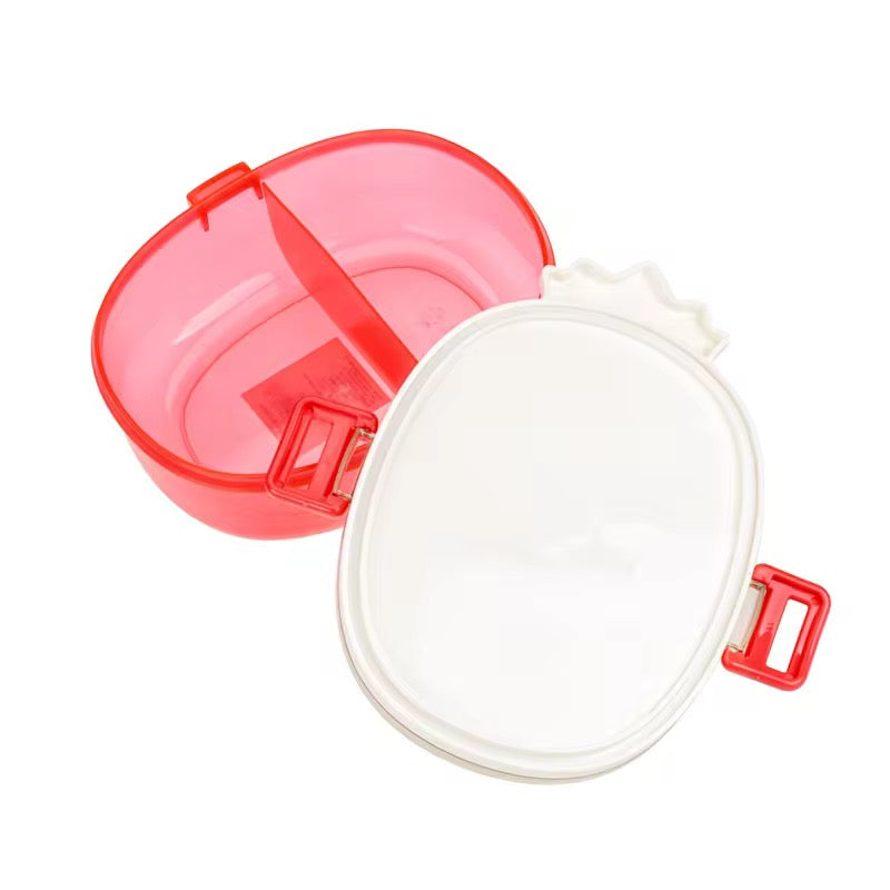Pineapple Shaped 2 Compartment 650ml Lunch Box Microwavable BPA Free Food Container with Cutlery