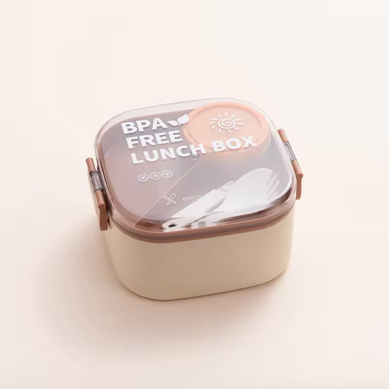 BPA Free Lunch Box with Compartments & Utensils  Microwave Safe
