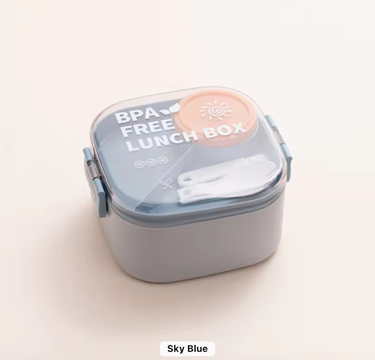 BPA Free Lunch Box with Compartments & Utensils  Microwave Safe