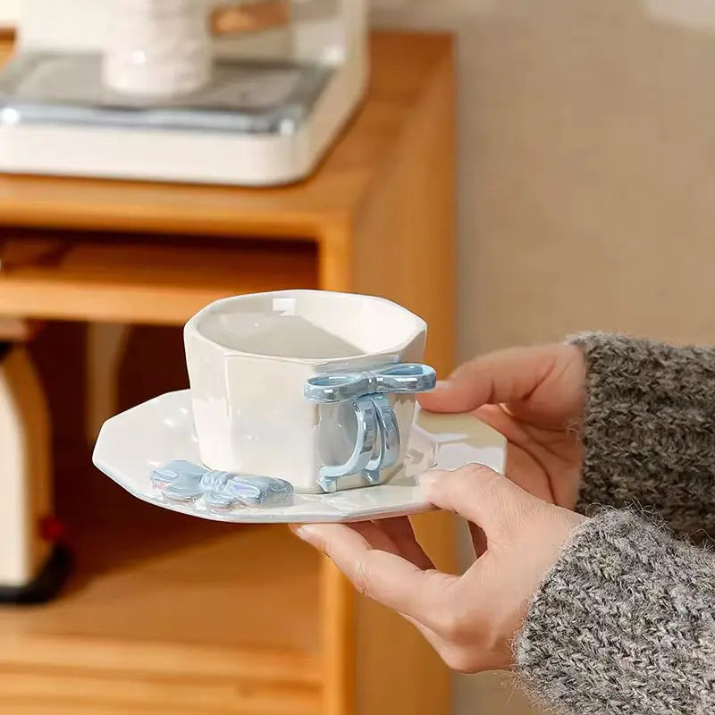 Luxury Bow Handle Cup & Saucer Set