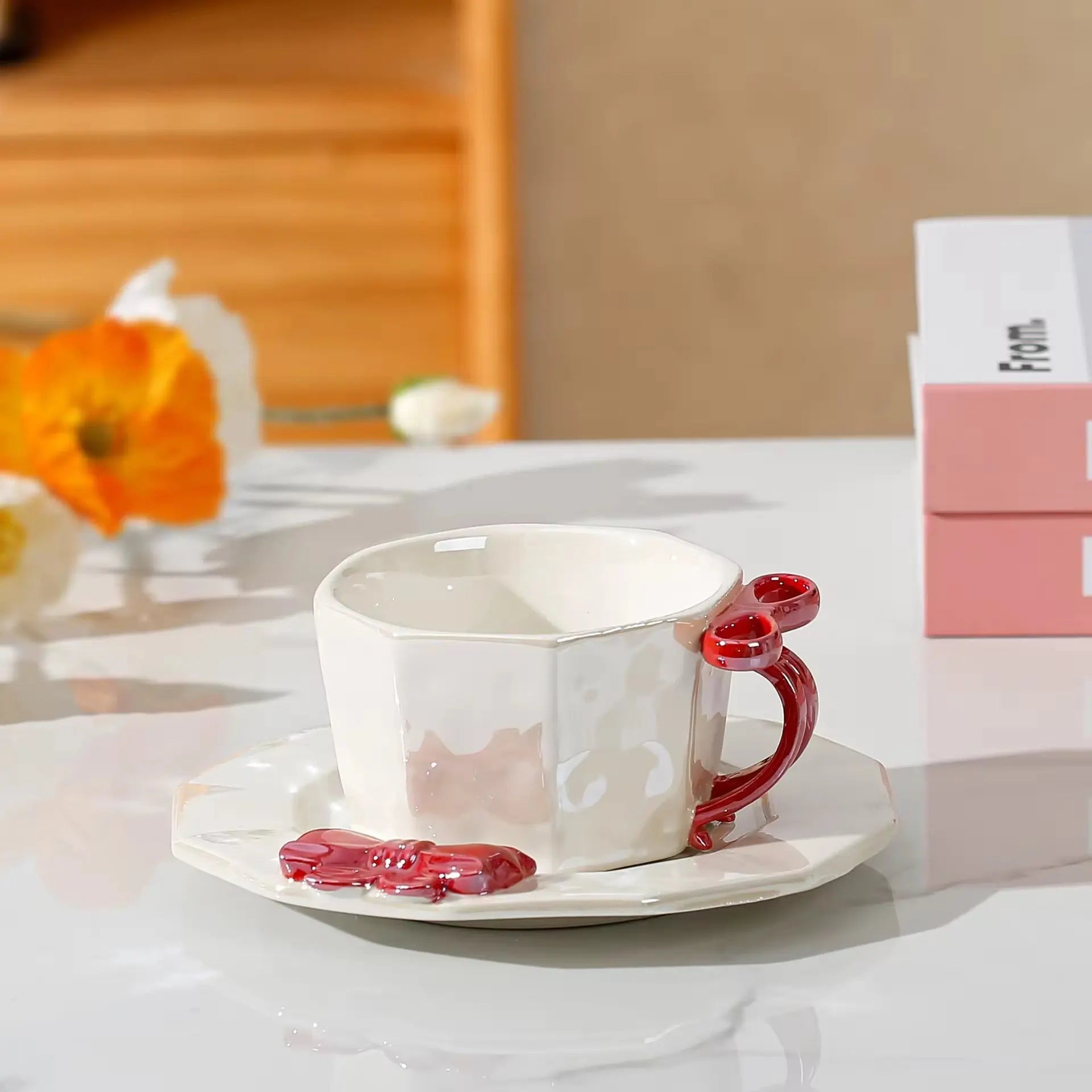 Luxury Bow Handle Cup & Saucer Set