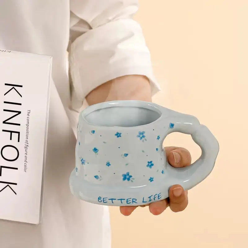 Cute Better Life Floral Ceramic Mug