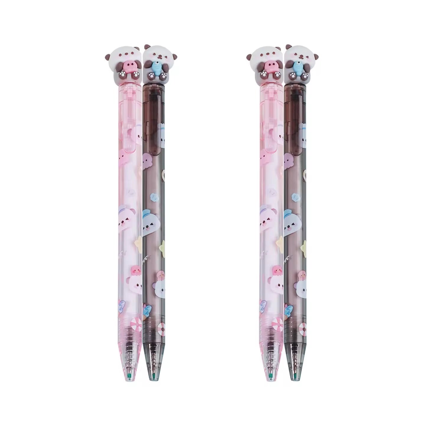 Cute Sea Otter Twin Gel Pen Set 0.5mm Black Ink Kawaii Stationery (2-Pack)