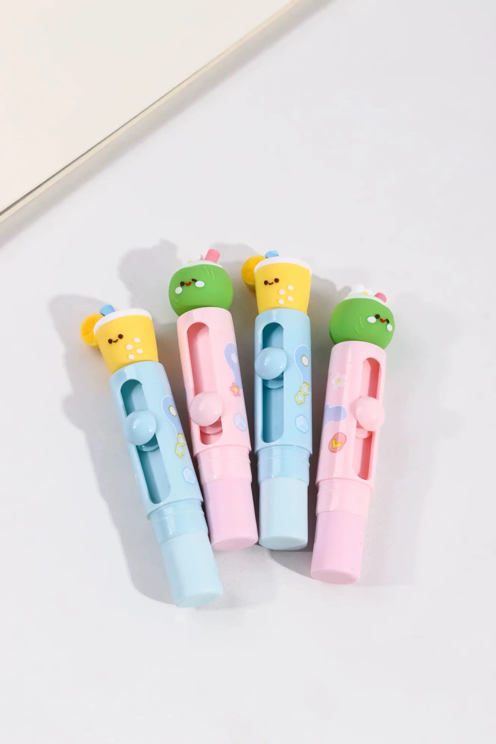 Cute Push-Pull Stress Relief Eraser Kawaii Dessert & Bubble Tea Pencil Eraser for Kids