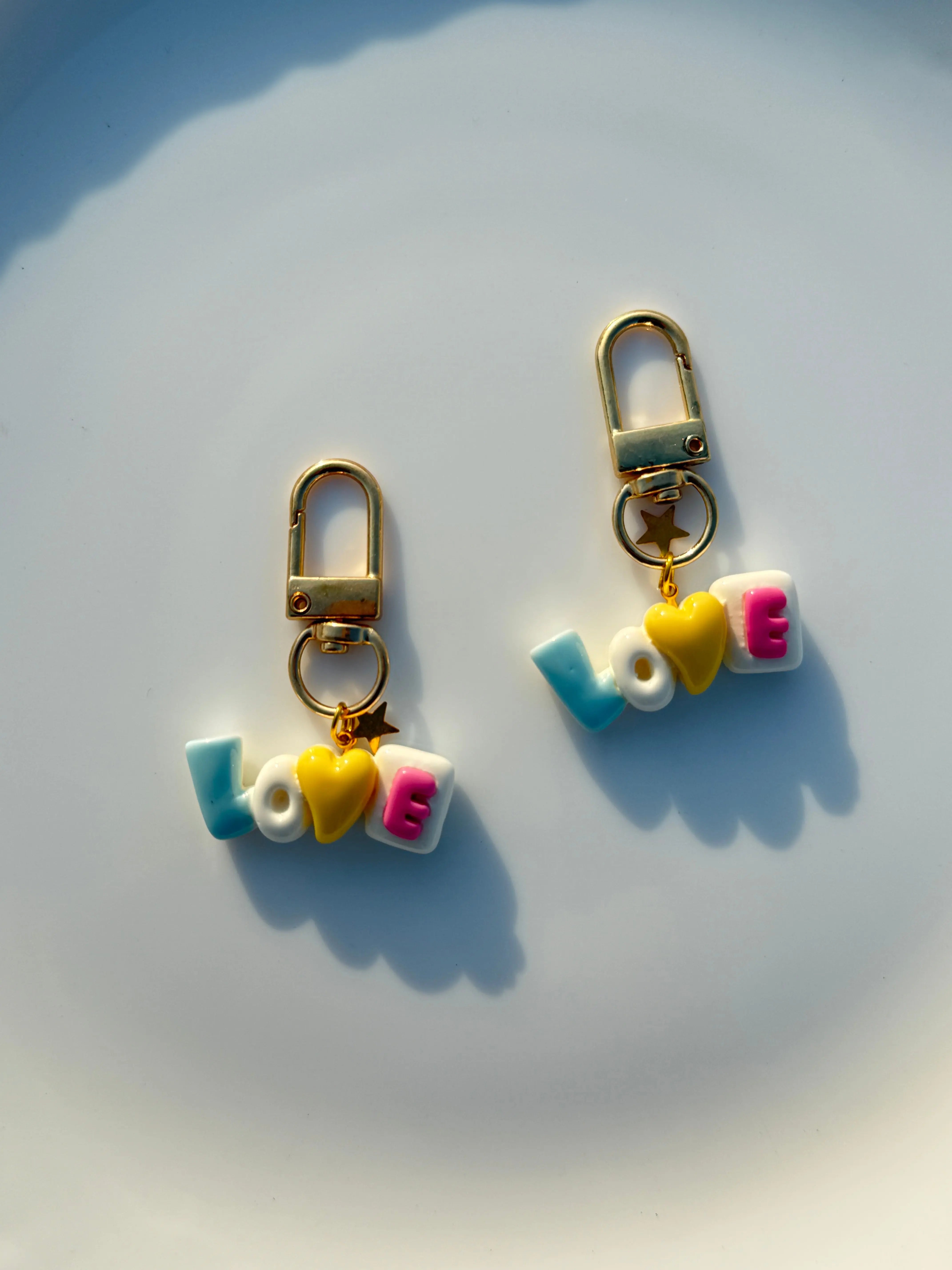 Pastel LOVE Letter Keychain Cute Aesthetic Charm Keyring Sparkels  Sparkels