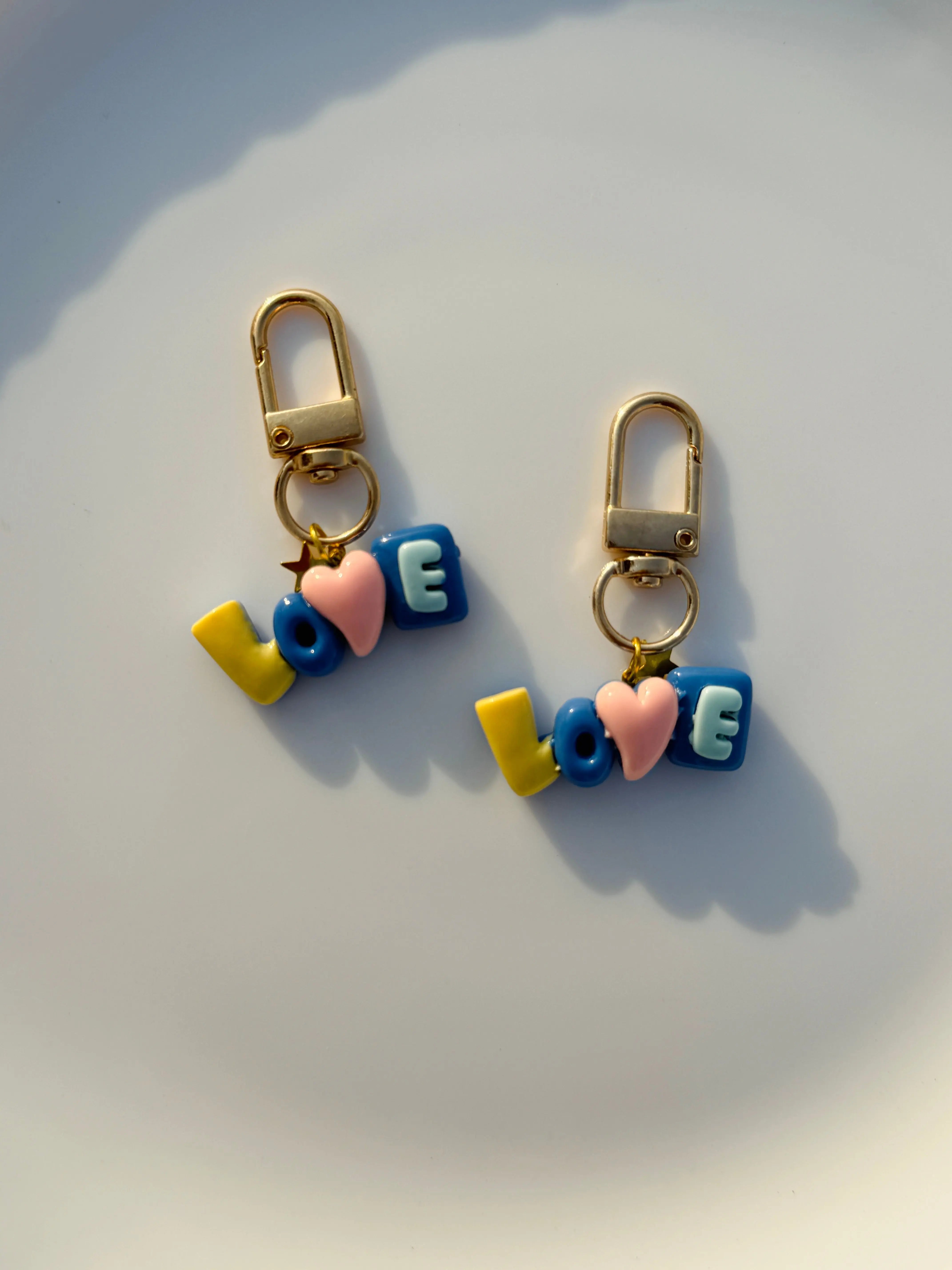 Pastel LOVE Letter Keychain Cute Aesthetic Charm Keyring Sparkels  Sparkels