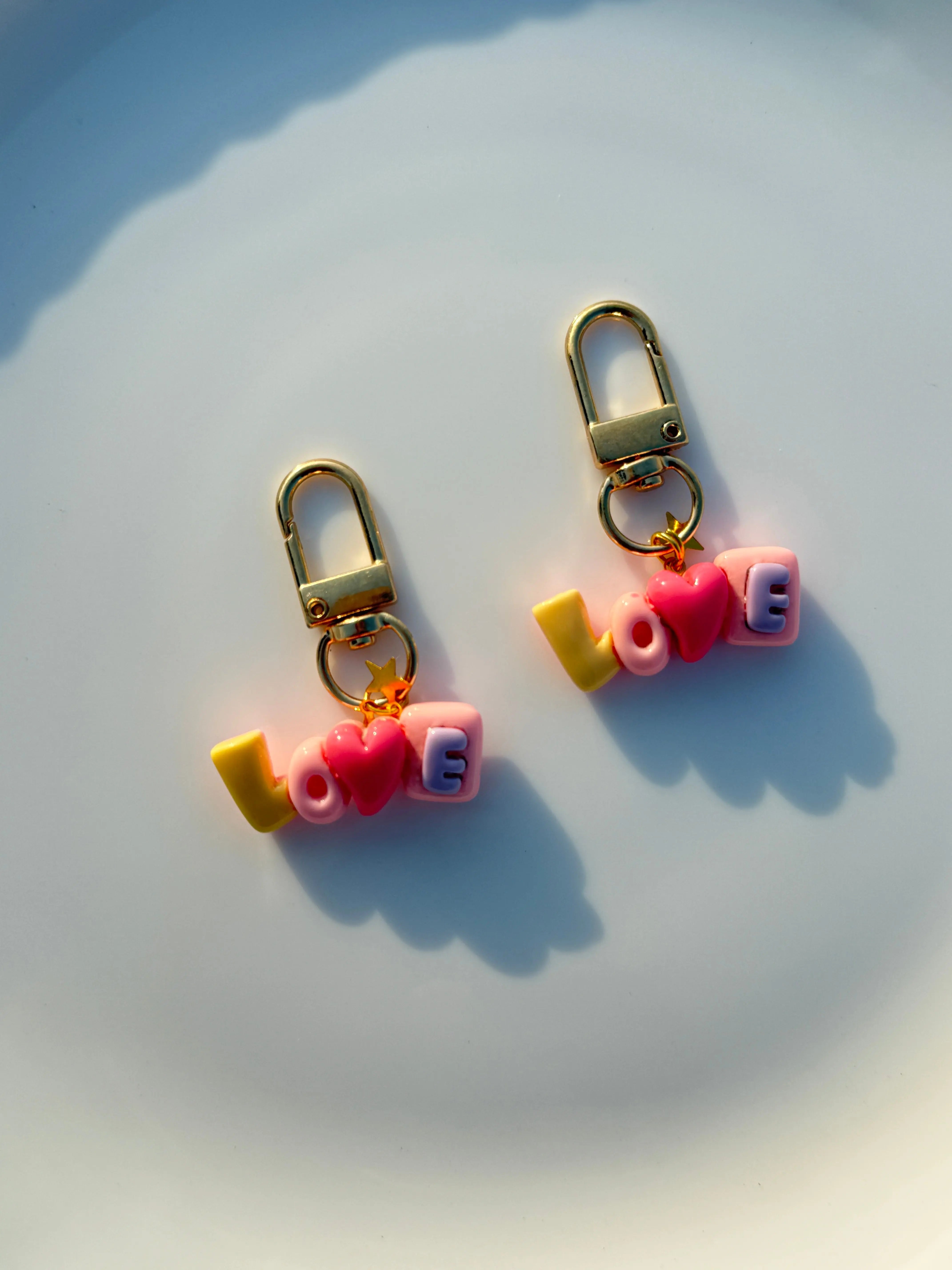 Pastel LOVE Letter Keychain Cute Aesthetic Charm Keyring Sparkels  Sparkels