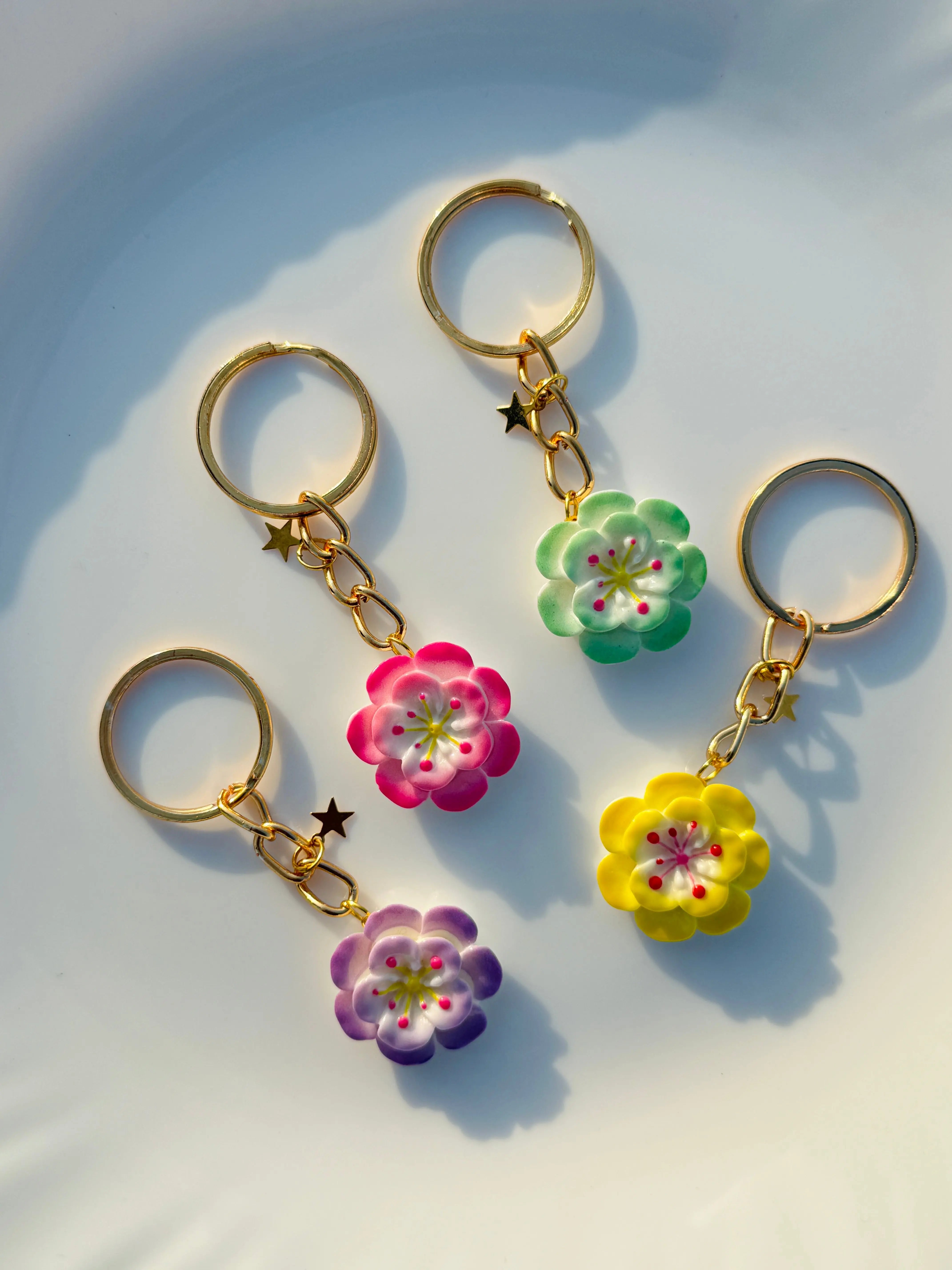 Blossom Bloom Keychain Collection Pastel Flower Charms Sparkels  Sparkels