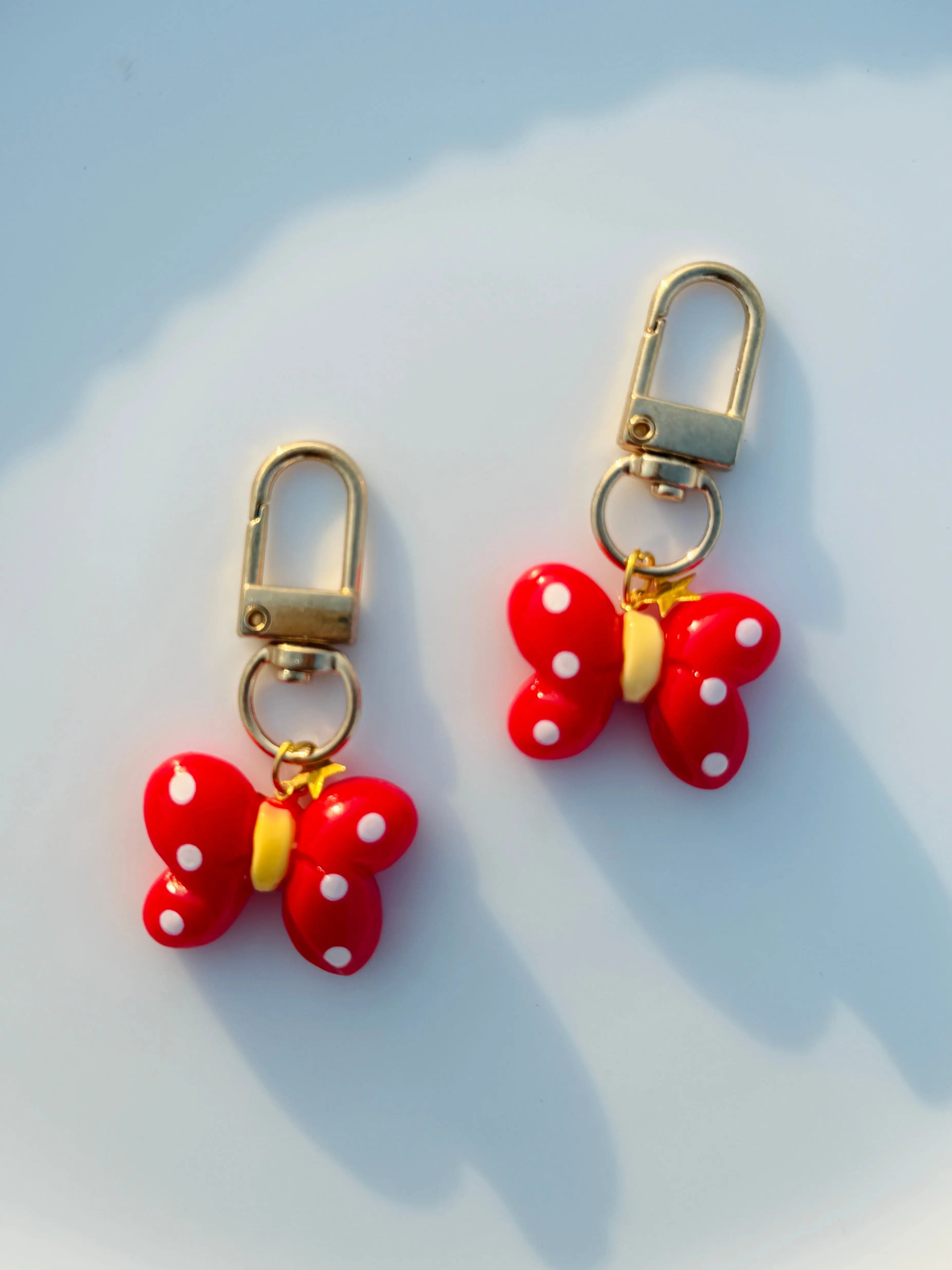 Polka Dot Butterfly Keychain Cute Pastel Bag Charm Sparkels  Sparkels