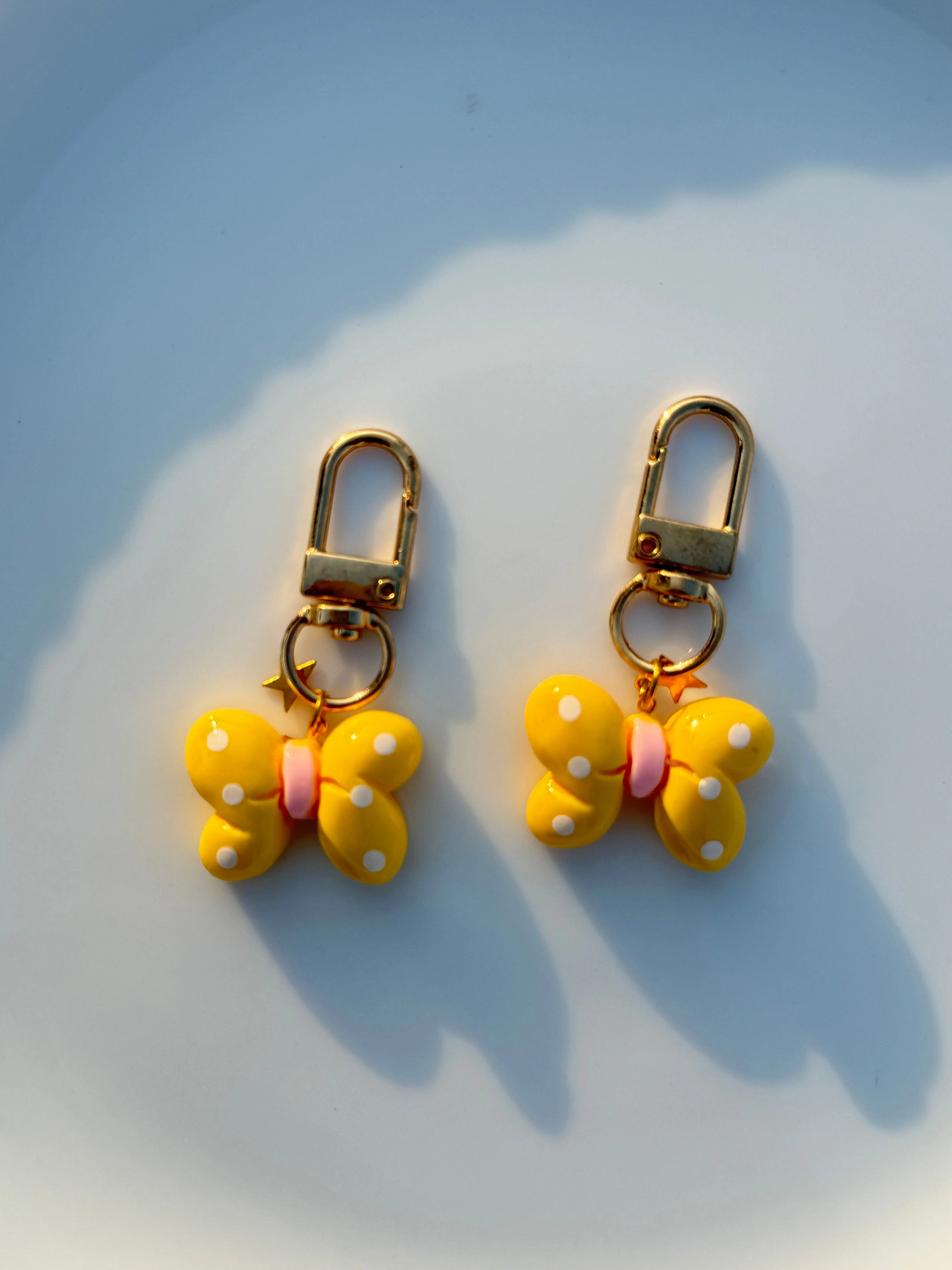 Polka Dot Butterfly Keychain Cute Pastel Bag Charm Sparkels  Sparkels