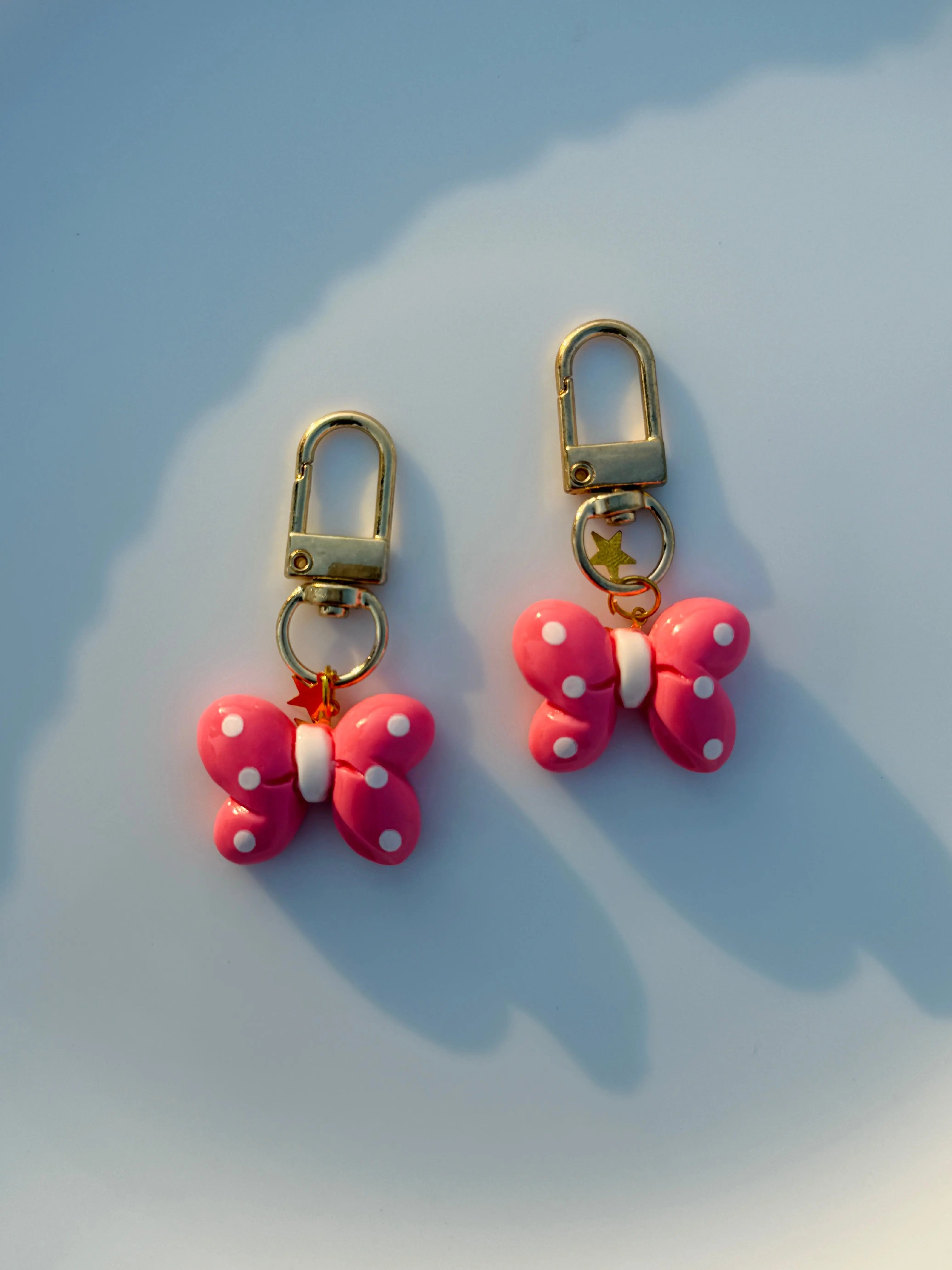Polka Dot Butterfly Keychain Cute Pastel Bag Charm Sparkels  Sparkels