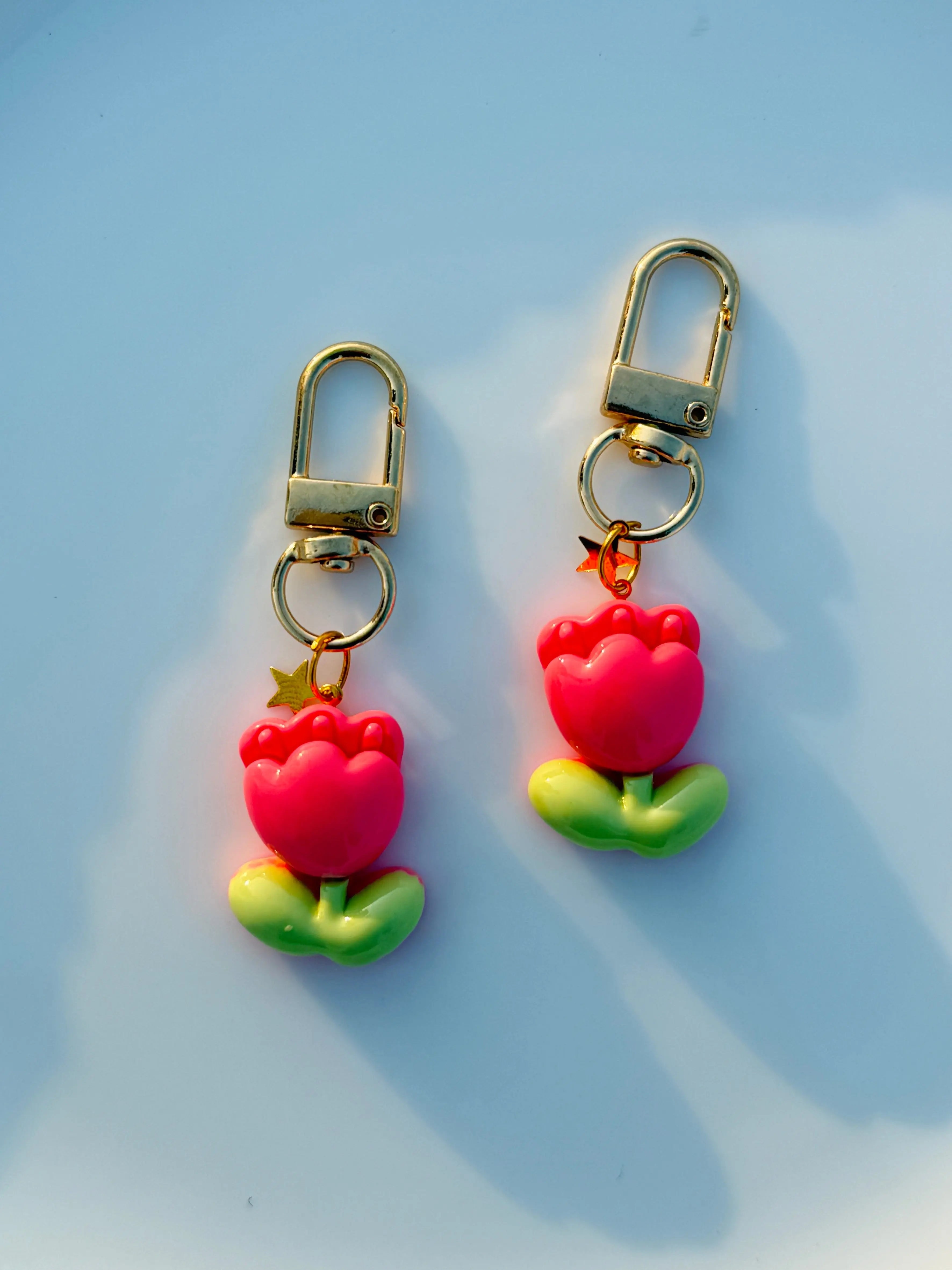 Pastel Tulip Flower Keychain Cute Aesthetic Bag Charm Sparkels  Sparkels