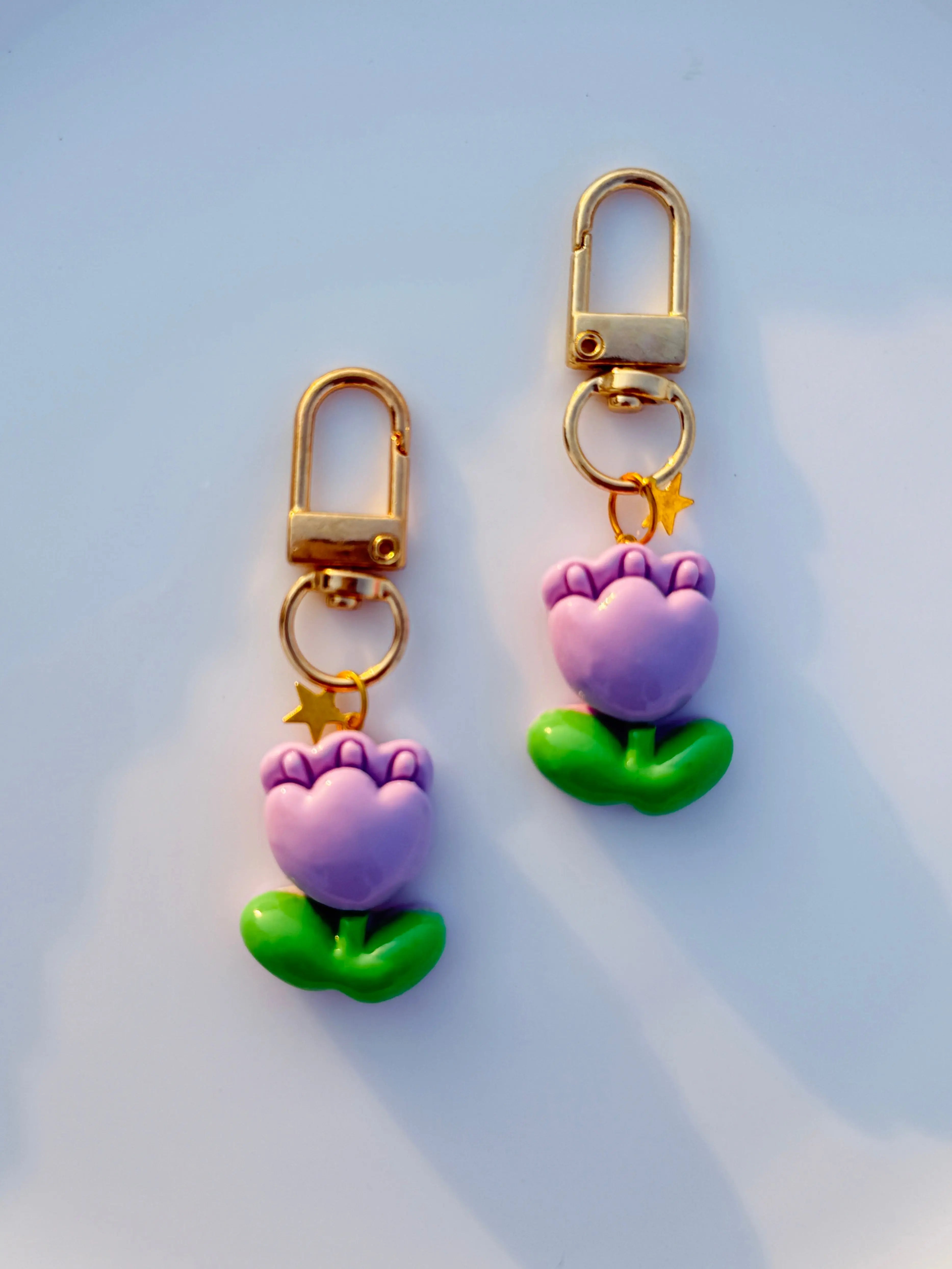 Pastel Tulip Flower Keychain Cute Aesthetic Bag Charm Sparkels  Sparkels