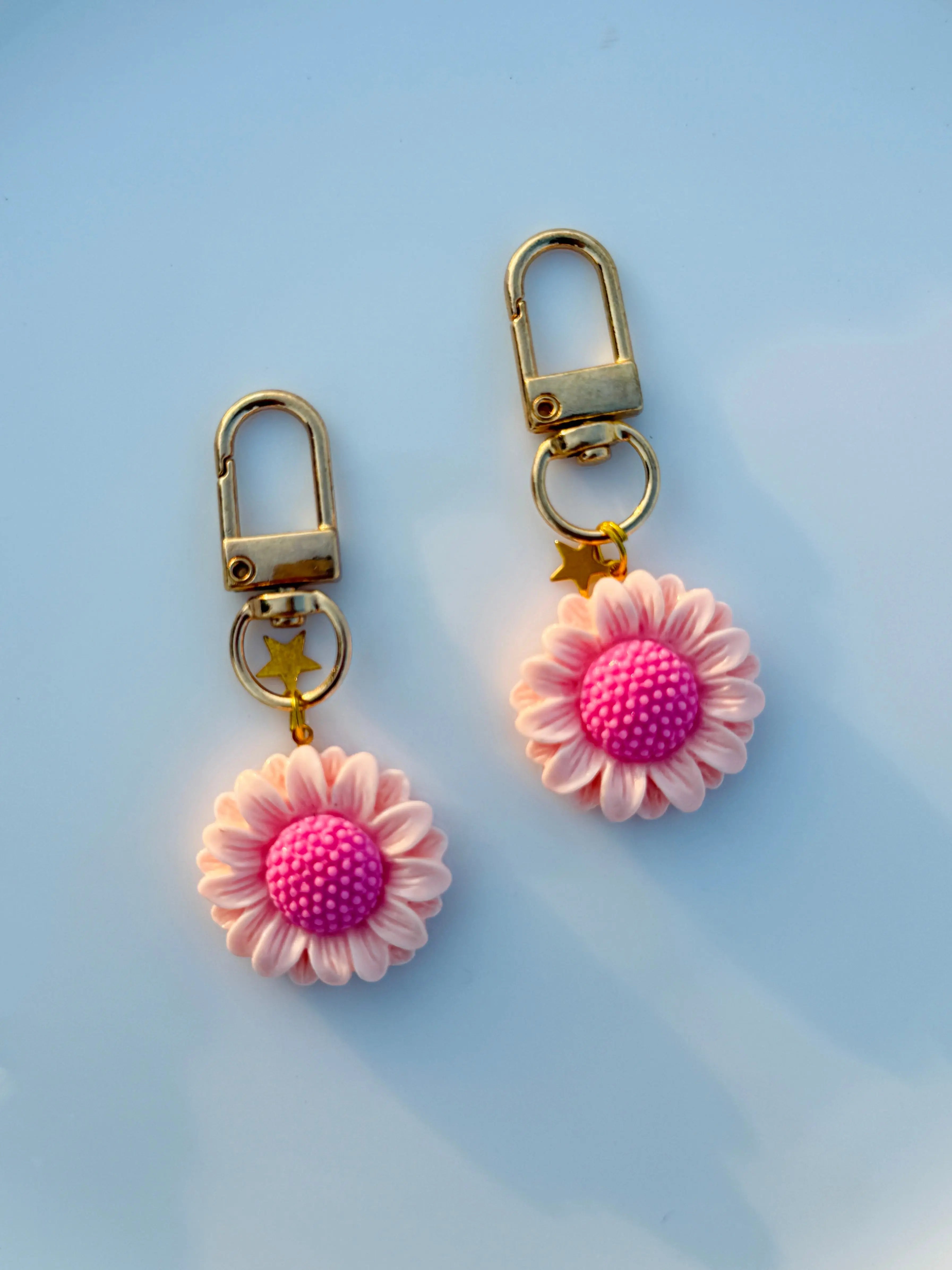 Pastel Daisy & Sunflower Keychain Cute Aesthetic Flower Charm Sparkels  Sparkels