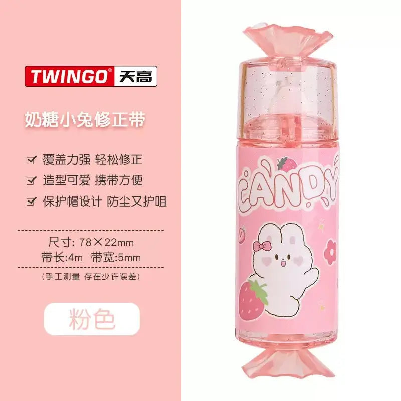Cute Candy Bunny Correction Tape Roller Kawaii Mini White-Out Pen (4m x 5mm)