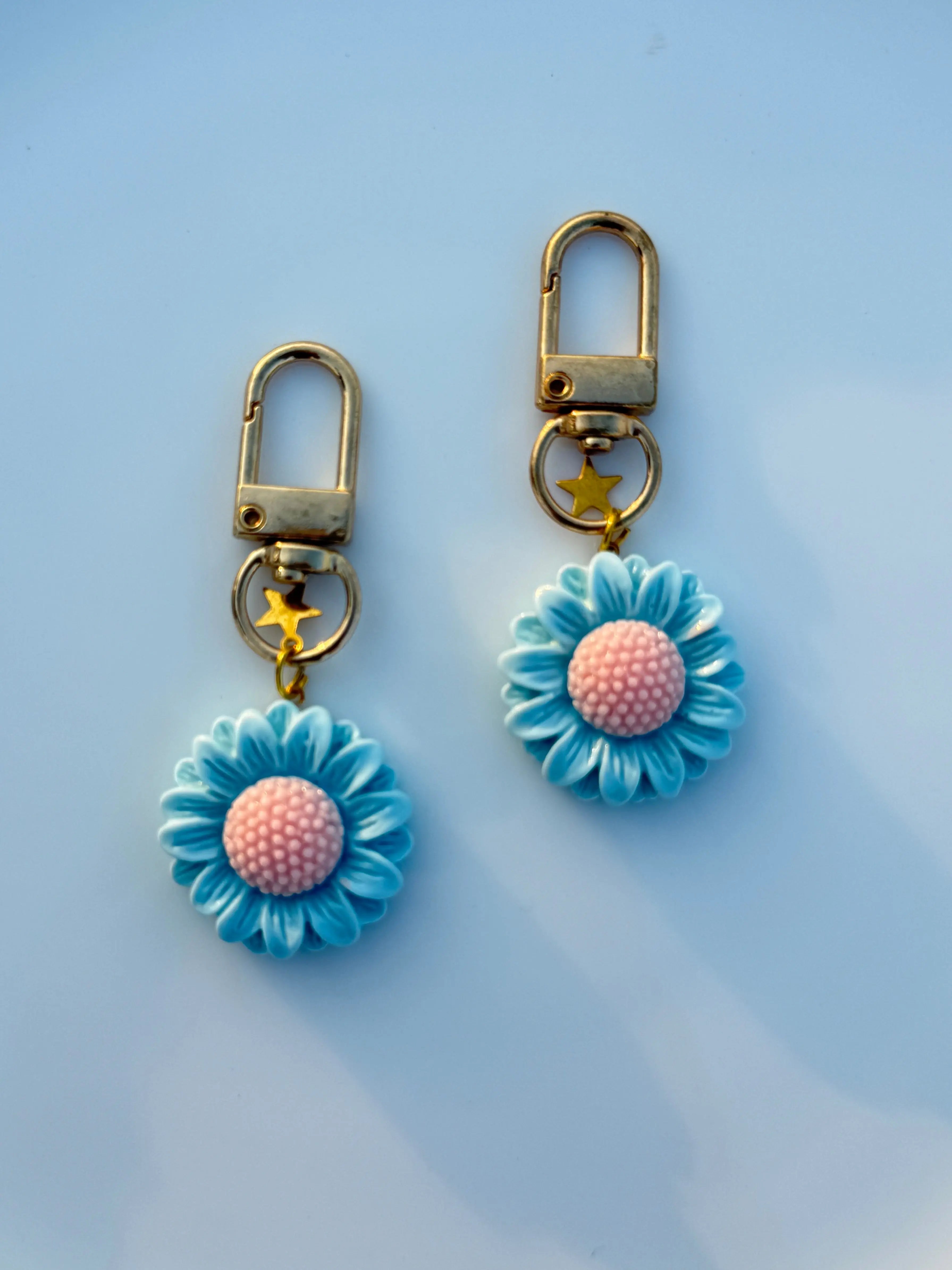 Pastel Daisy & Sunflower Keychain Cute Aesthetic Flower Charm Sparkels  Sparkels