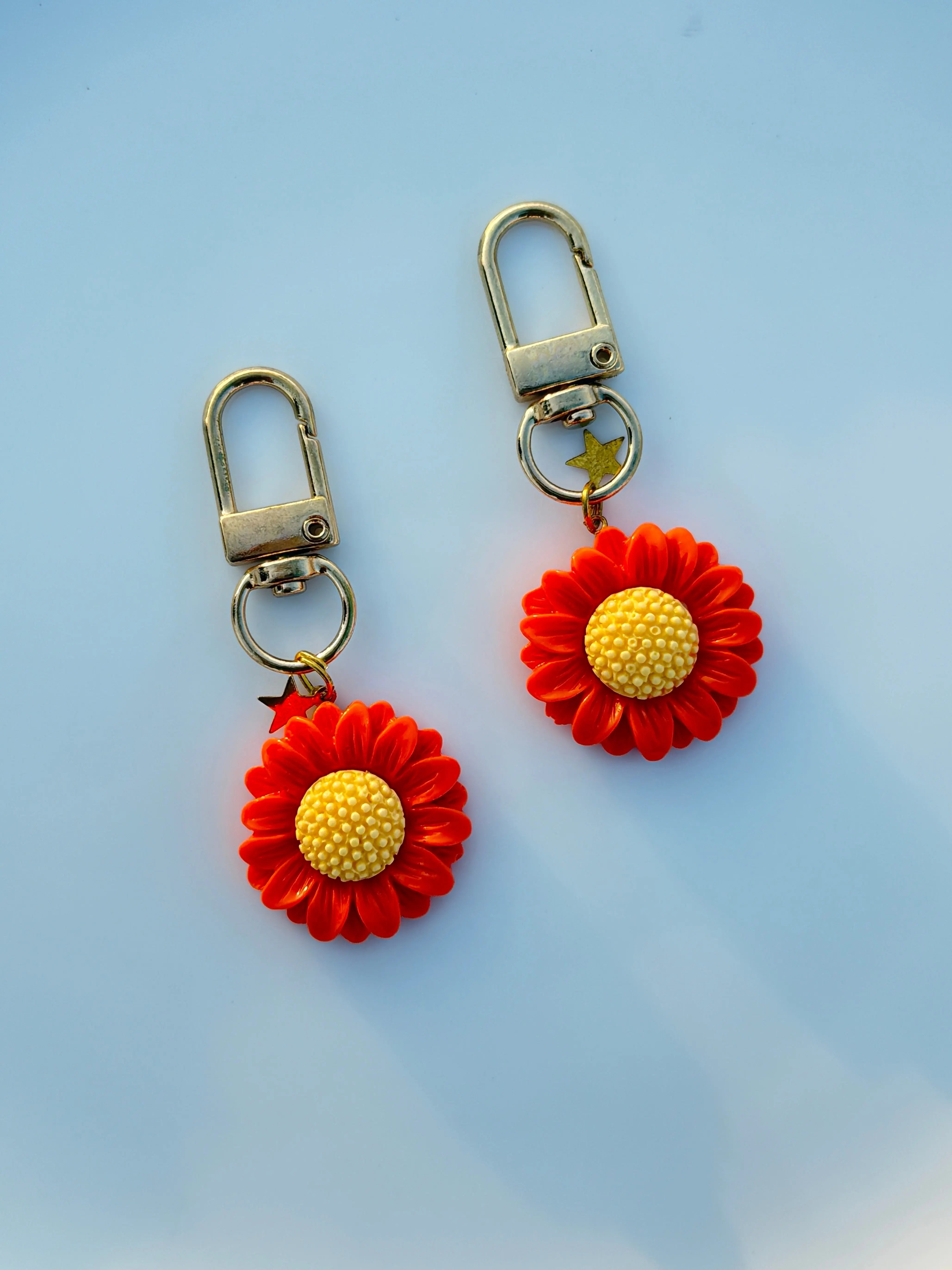Pastel Daisy & Sunflower Keychain Cute Aesthetic Flower Charm Sparkels  Sparkels