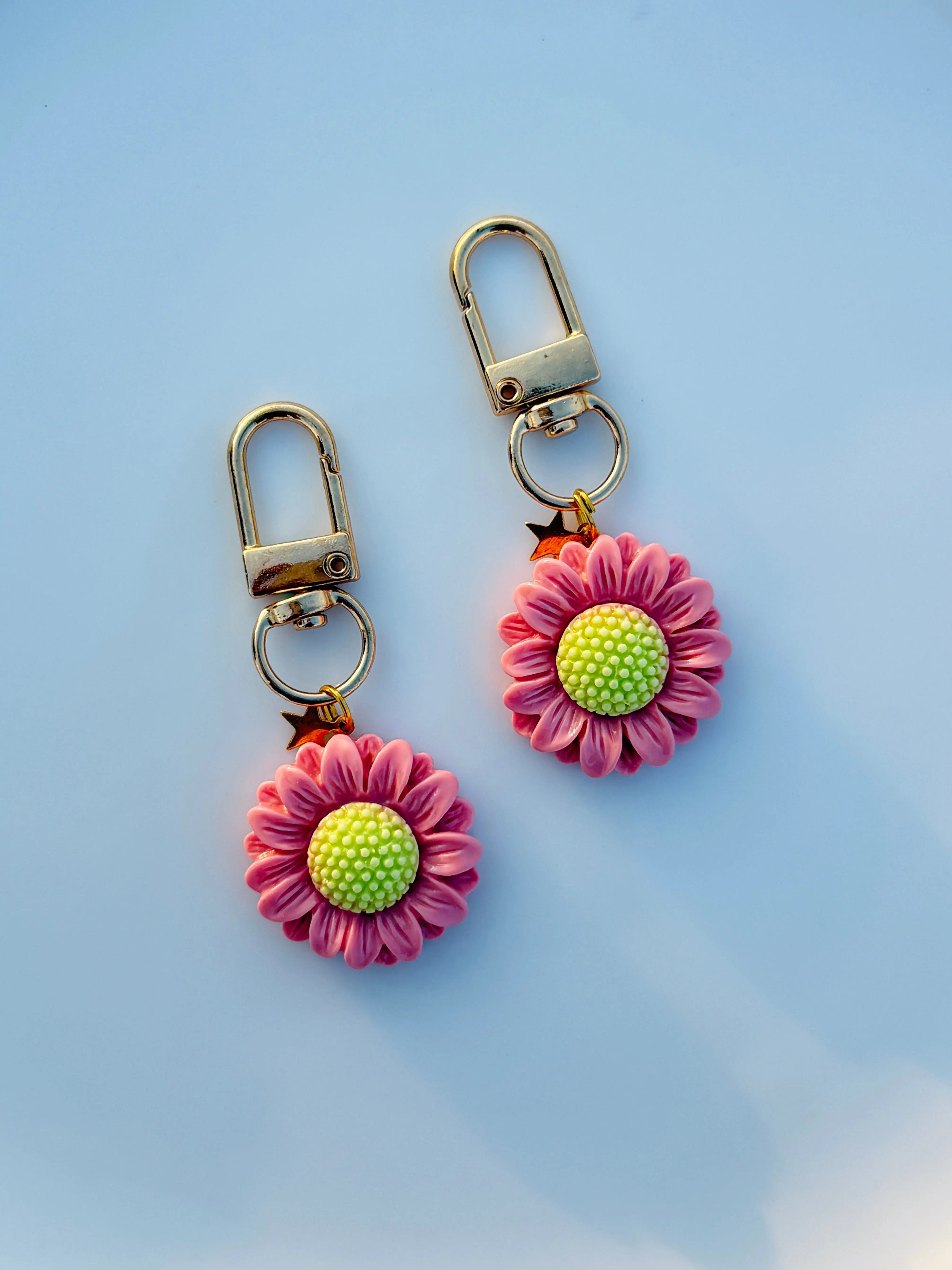 Pastel Daisy & Sunflower Keychain Cute Aesthetic Flower Charm Sparkels  Sparkels