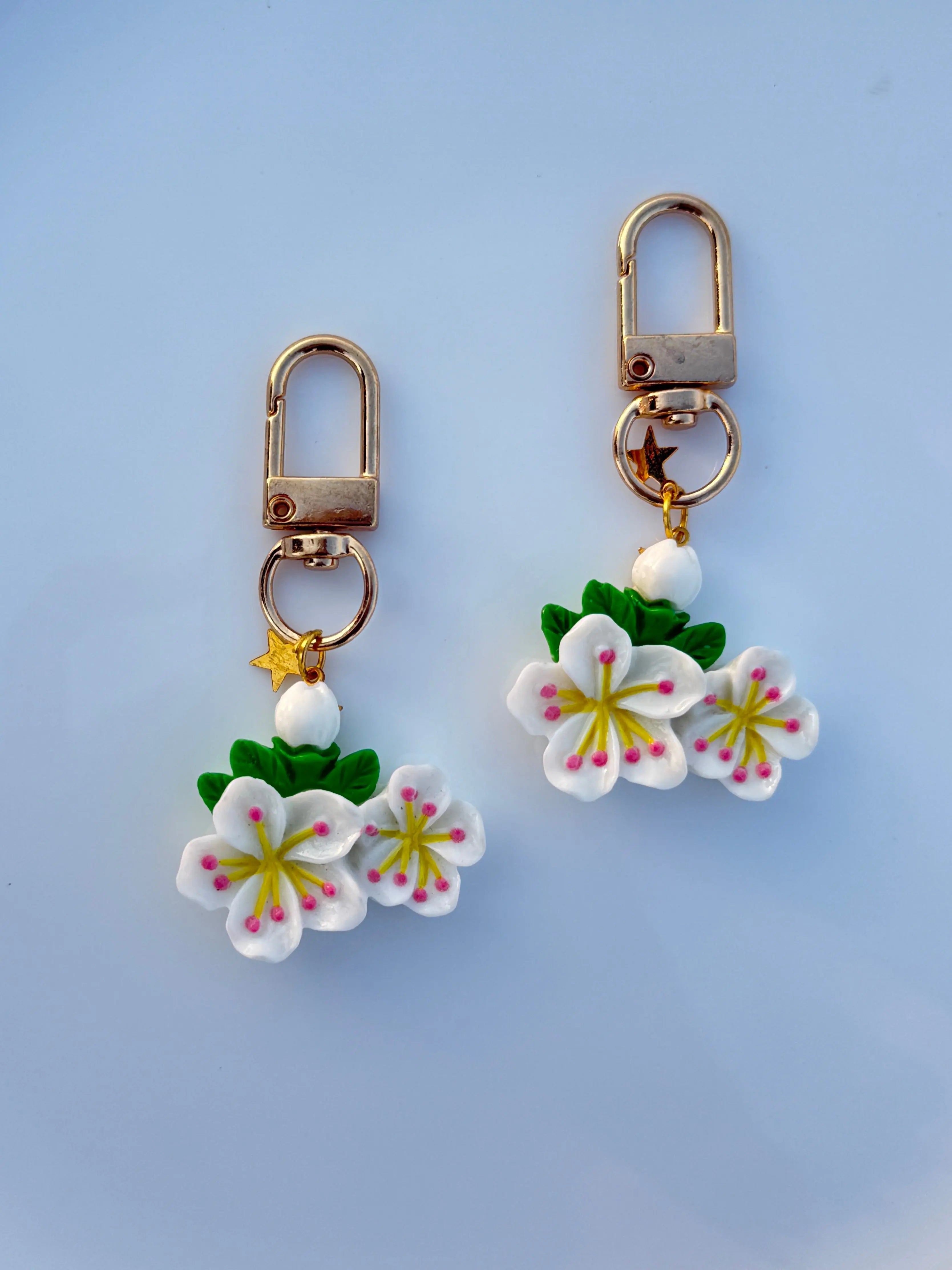 Blossom Cluster Flower Keychain Cute Spring Floral Bag Charm Sparkels  Sparkels