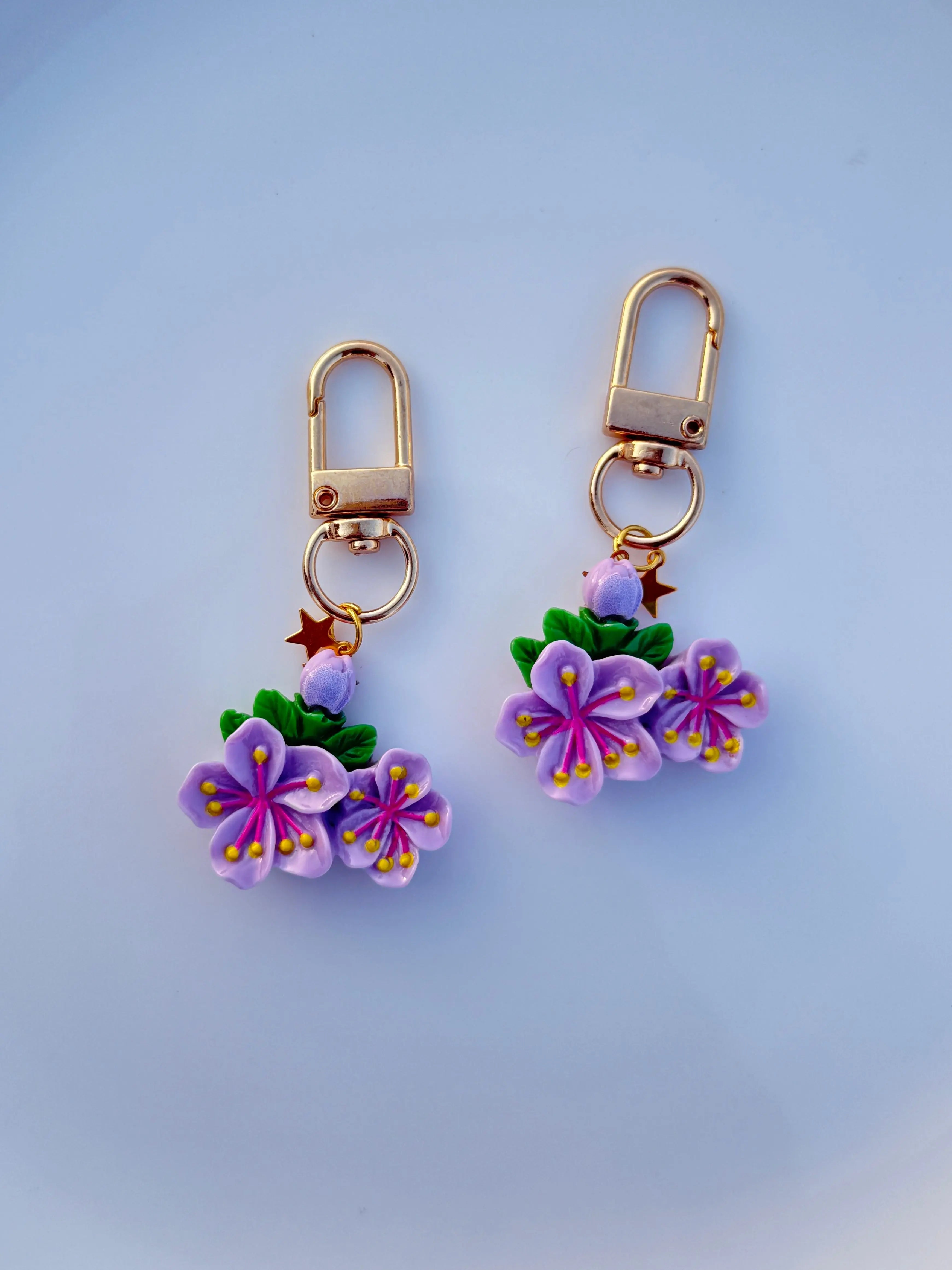 Blossom Cluster Flower Keychain Cute Spring Floral Bag Charm Sparkels  Sparkels