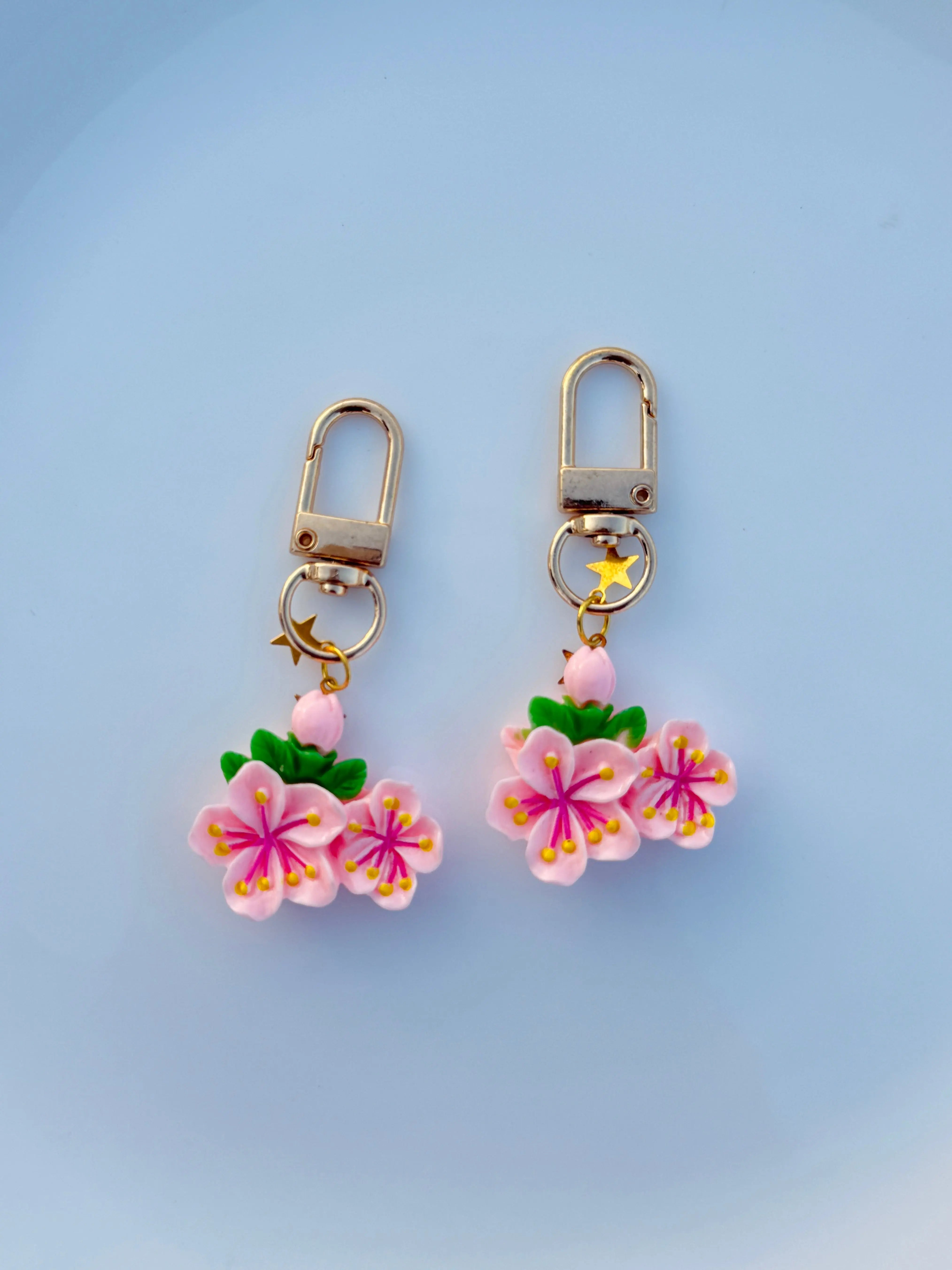Blossom Cluster Flower Keychain Cute Spring Floral Bag Charm Sparkels  Sparkels